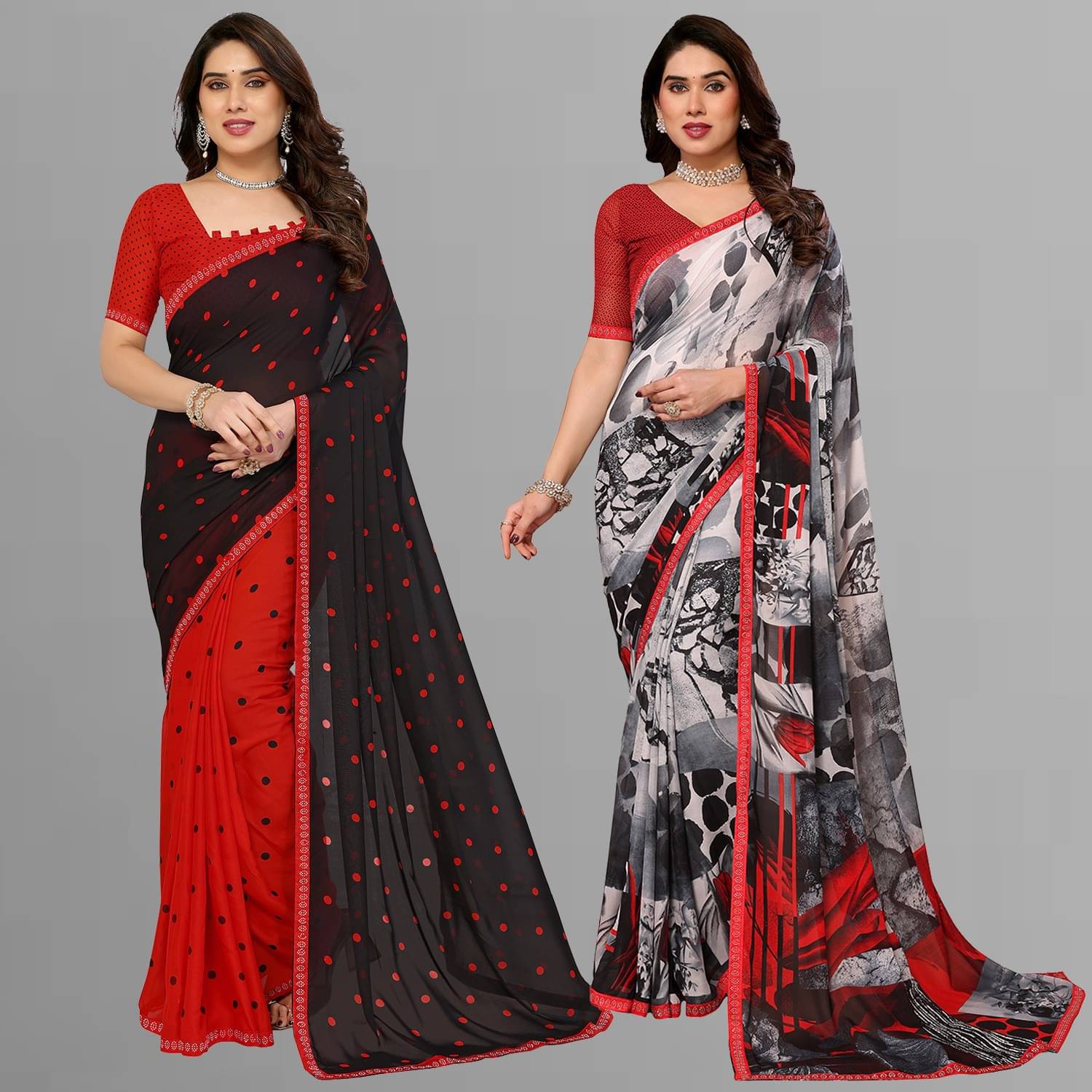 ANAND SAREES Georgette Embellished Regular Saree With Unstitched Blouse Piece ( Multicolor ) ANAND SAREES Georgette Embellished Regular Saree With Unstitched Blouse Piece ( Multicolor )