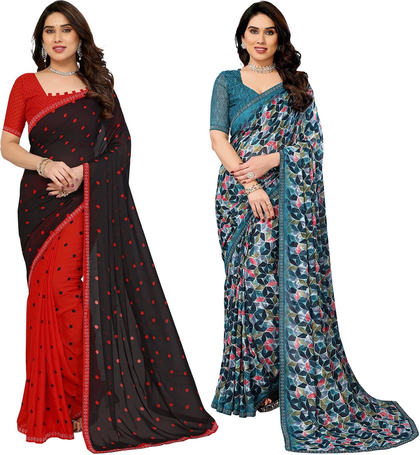 ANAND SAREES Georgette Embellished Regular Saree With Unstitched Blouse Piece ( Multicolor ) ANAND SAREES Georgette Embellished Regular Saree With Unstitched Blouse Piece ( Multicolor )