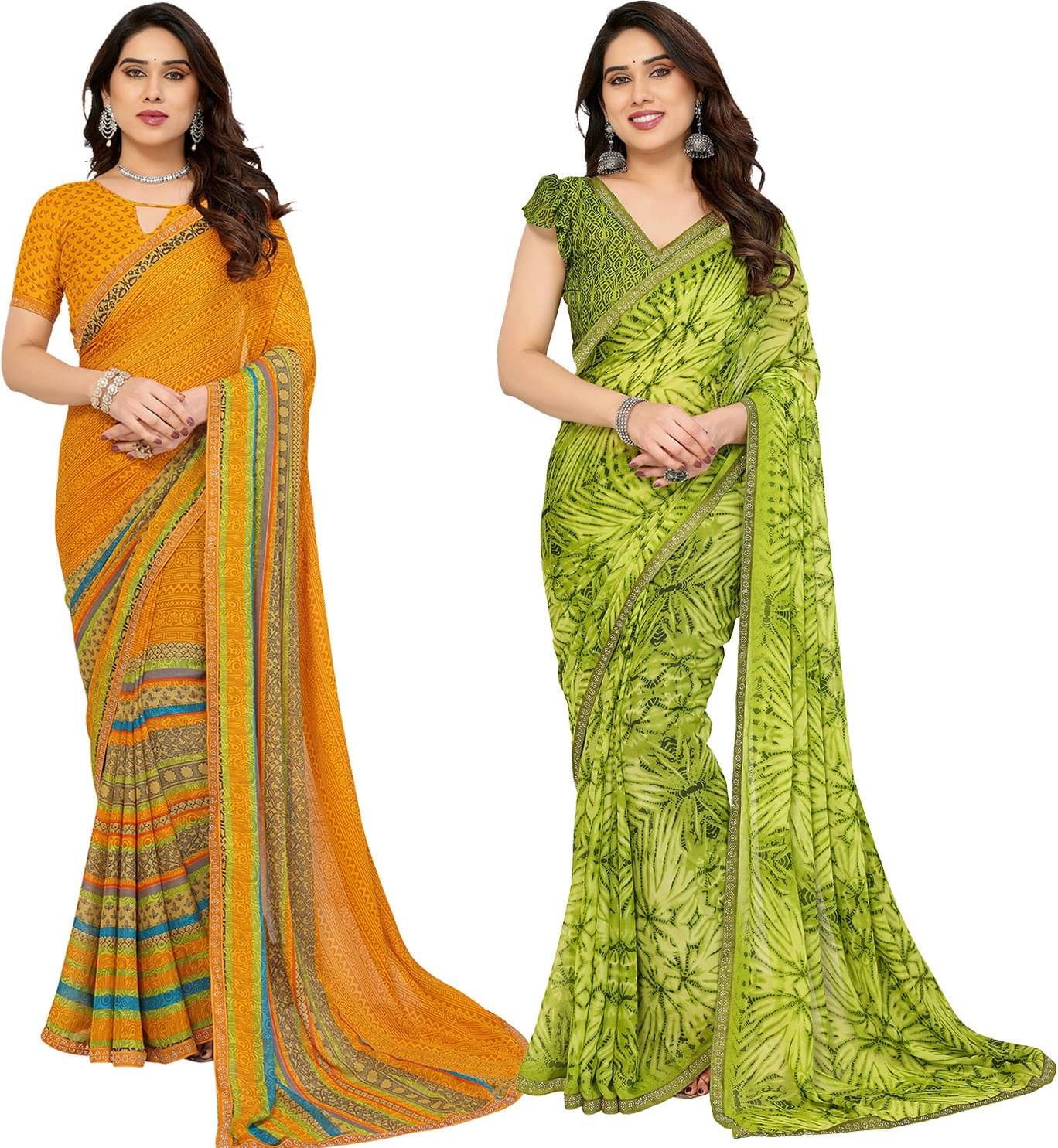 ANAND SAREES Georgette Embellished Regular Saree With Unstitched Blouse Piece ( Multicolor ) ANAND SAREES Georgette Embellished Regular Saree With Unstitched Blouse Piece ( Multicolor )