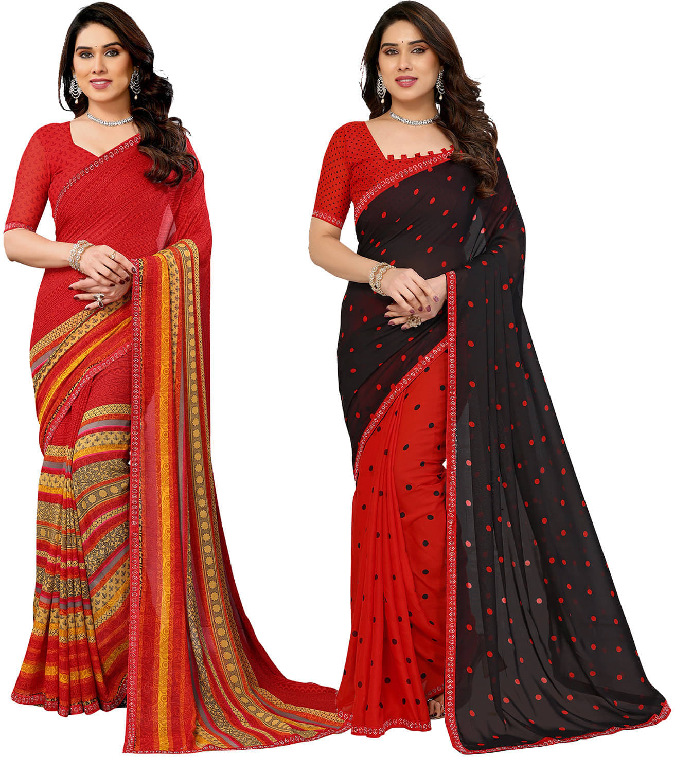 ANAND SAREES Georgette Embellished Regular Saree With Unstitched Blouse Piece ( Multicolor ) ANAND SAREES Georgette Embellished Regular Saree With Unstitched Blouse Piece ( Multicolor )