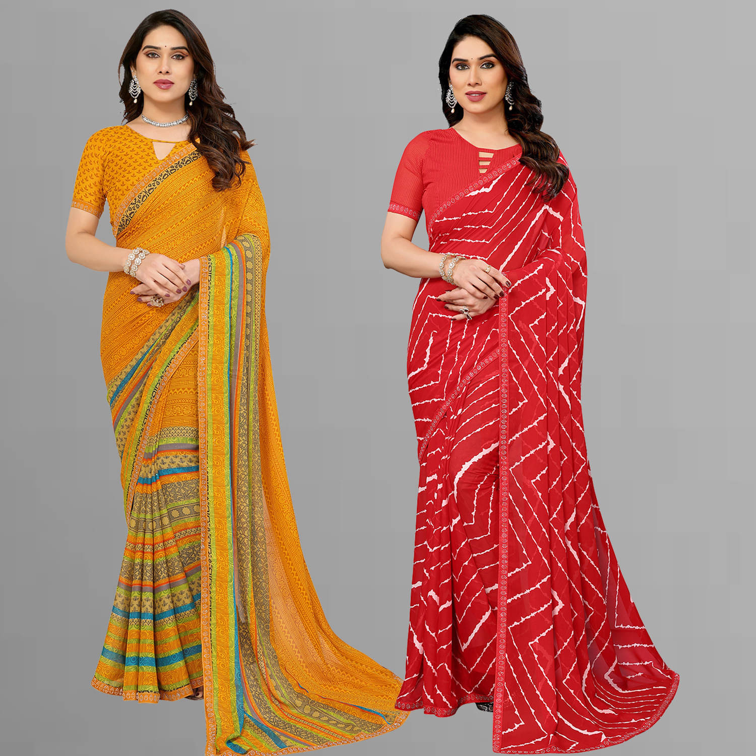 ANAND SAREES Georgette Embellished Regular Saree With Unstitched Blouse Piece ( Multicolor ) ANAND SAREES Georgette Embellished Regular Saree With Unstitched Blouse Piece ( Multicolor )