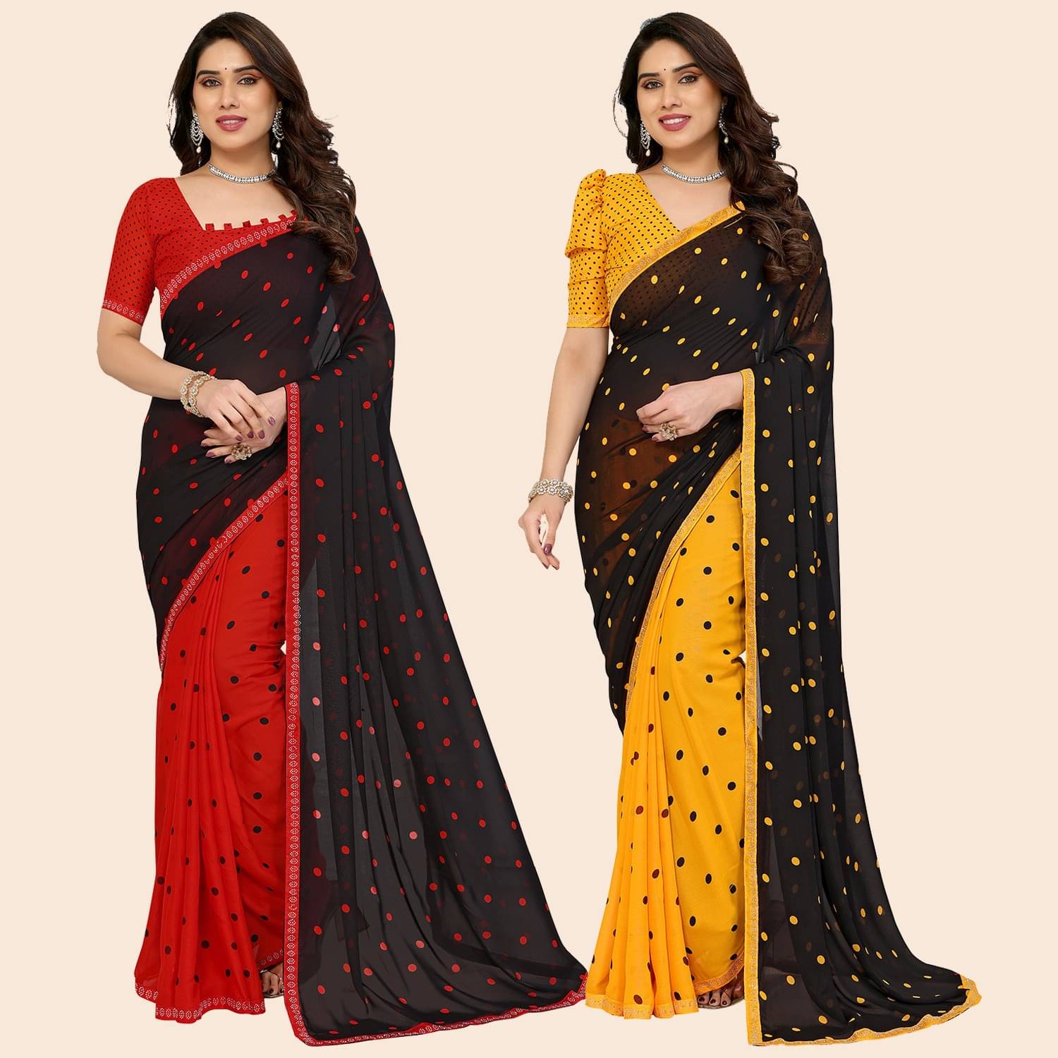 ANAND SAREES Georgette Embellished Regular Saree With Unstitched Blouse Piece ( Multicolor ) ANAND SAREES Georgette Embellished Regular Saree With Unstitched Blouse Piece ( Multicolor )