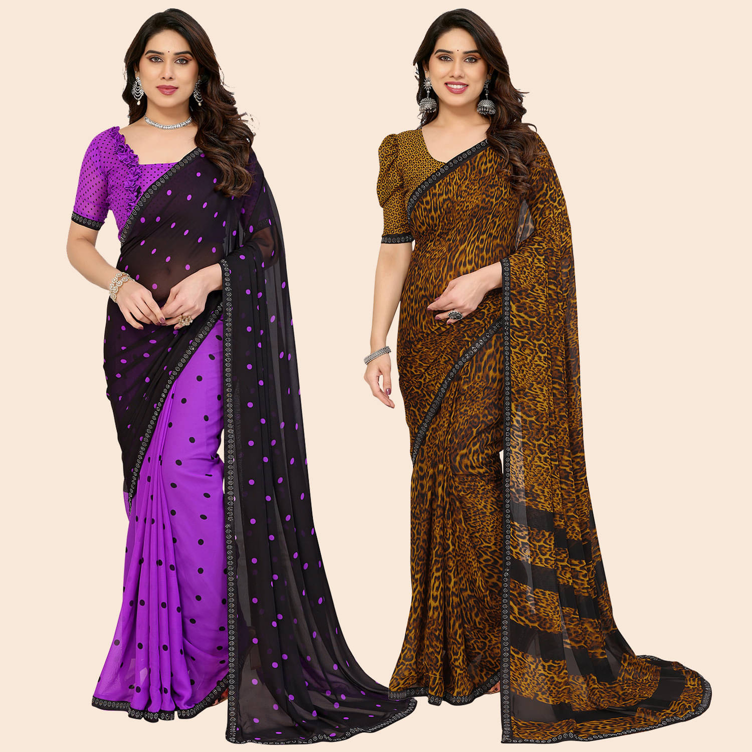 ANAND SAREES Georgette Embellished Regular Saree With Unstitched Blouse Piece ( Multicolor )     			ANAND SAREES Georgette Embellished Regular Saree With Unstitched Blouse Piece ( Multicolor )