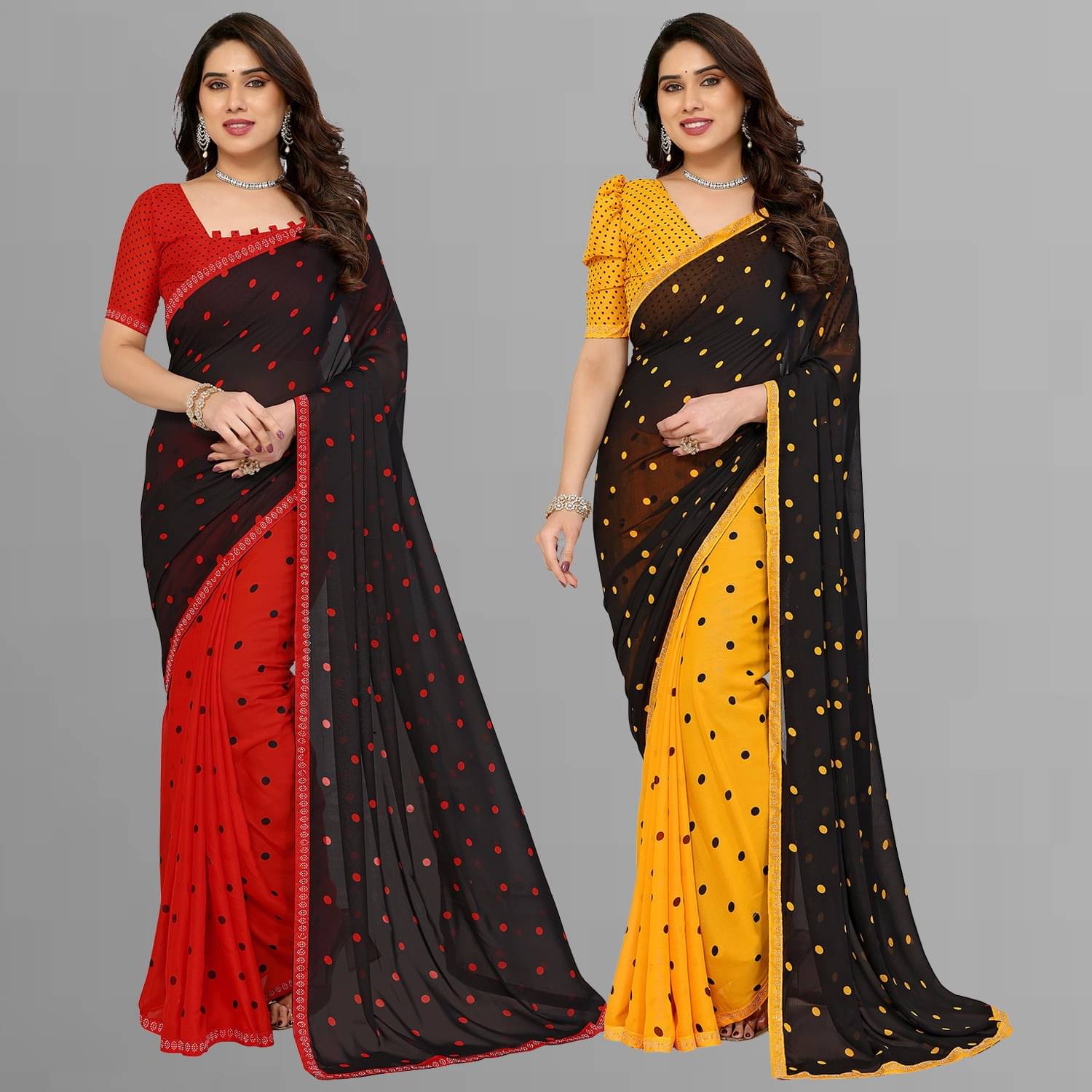 ANAND SAREES Georgette Embellished Regular Saree With Unstitched Blouse Piece ( Multicolor ) ANAND SAREES Georgette Embellished Regular Saree With Unstitched Blouse Piece ( Multicolor )