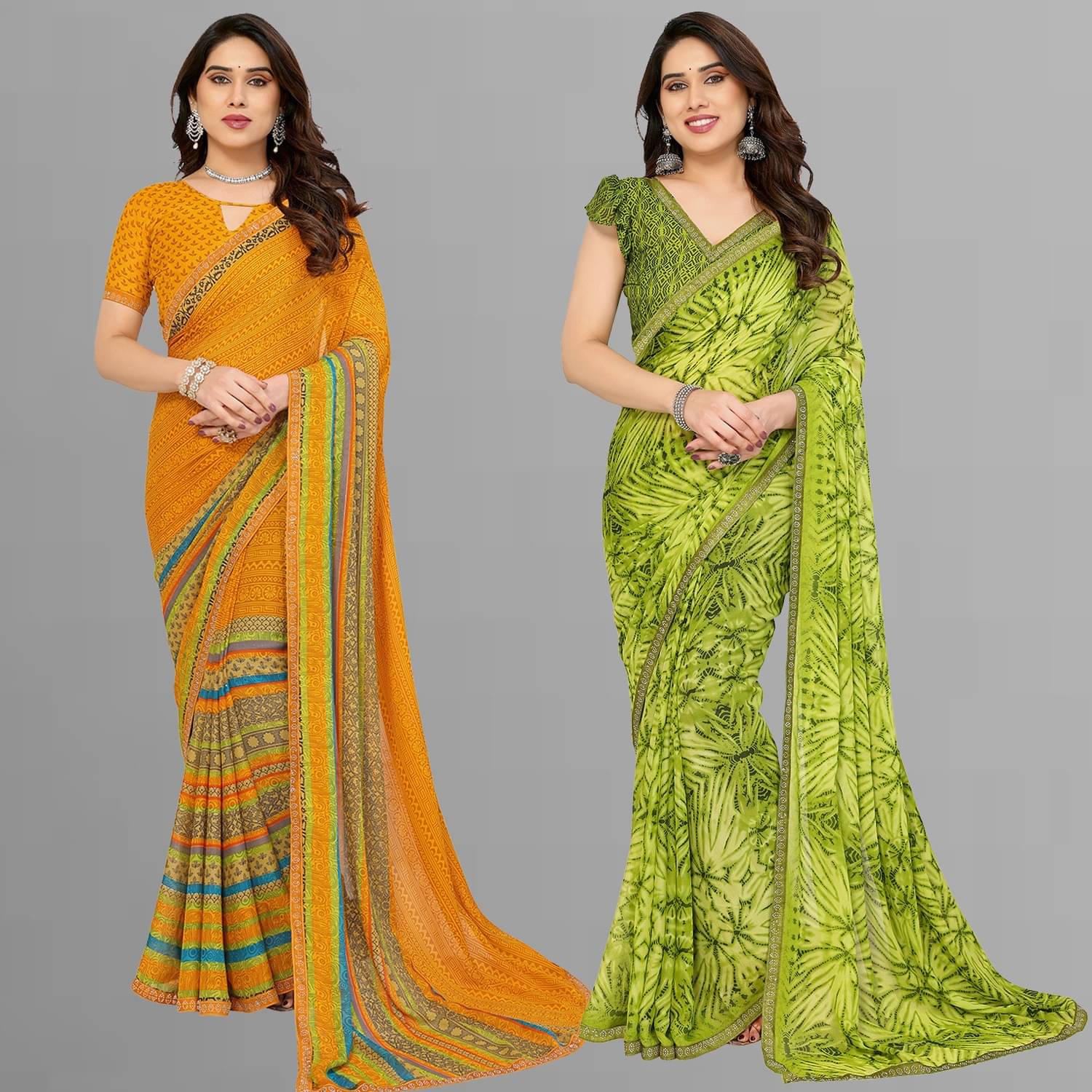 ANAND SAREES Georgette Embellished Regular Saree With Unstitched Blouse Piece ( Multicolor ) ANAND SAREES Georgette Embellished Regular Saree With Unstitched Blouse Piece ( Multicolor )