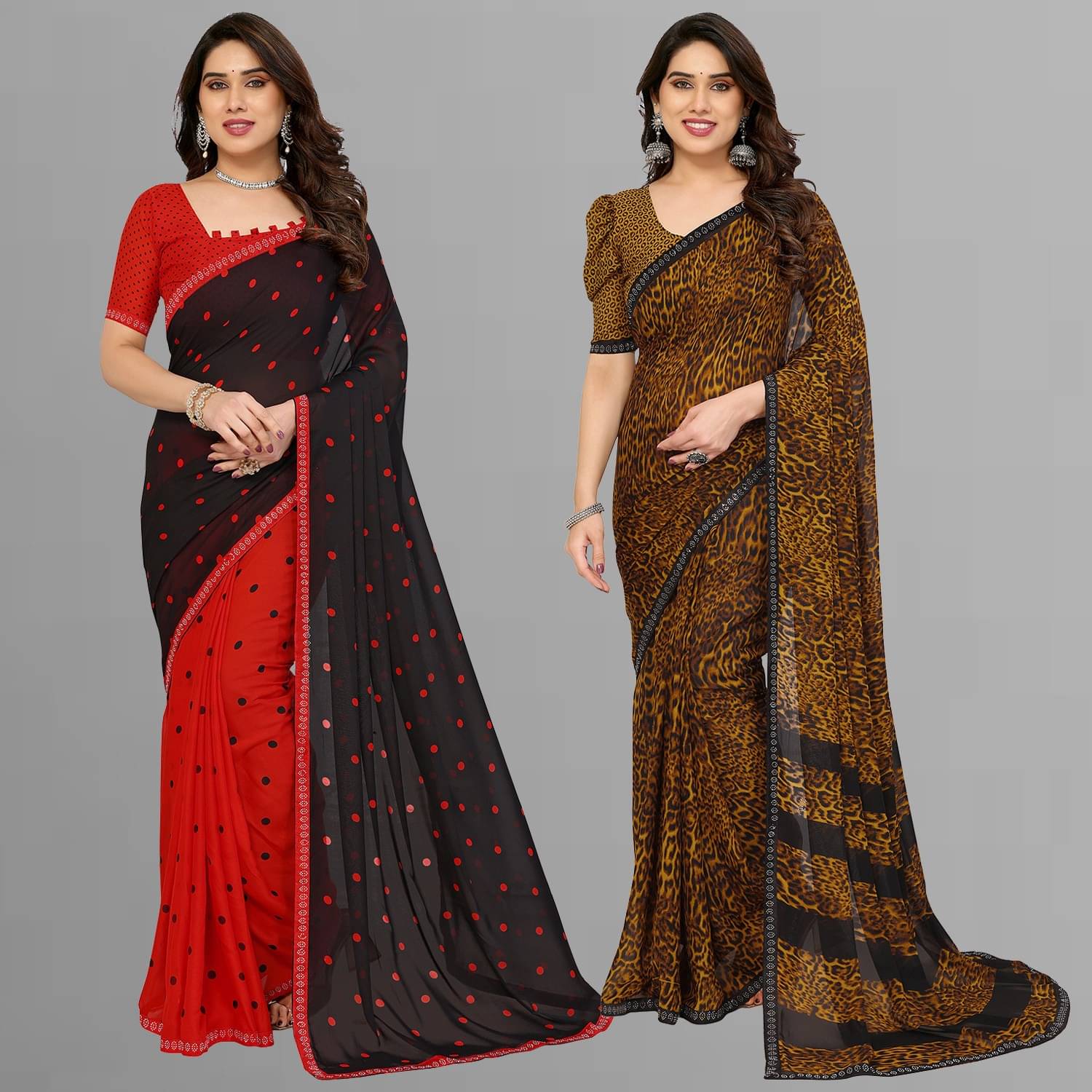 ANAND SAREES Georgette Embellished Regular Saree With Unstitched Blouse Piece ( Multicolor ) ANAND SAREES Georgette Embellished Regular Saree With Unstitched Blouse Piece ( Multicolor )