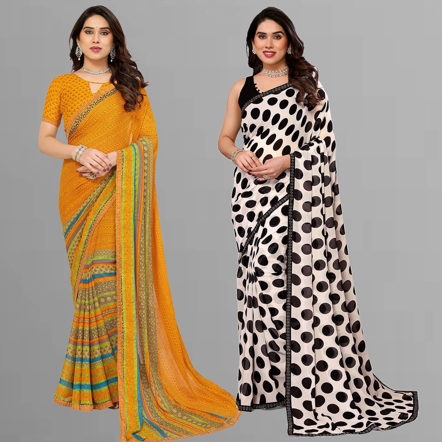 ANAND SAREES Georgette Embellished Regular Saree With Unstitched Blouse Piece ( Multicolor ) ANAND SAREES Georgette Embellished Regular Saree With Unstitched Blouse Piece ( Multicolor )