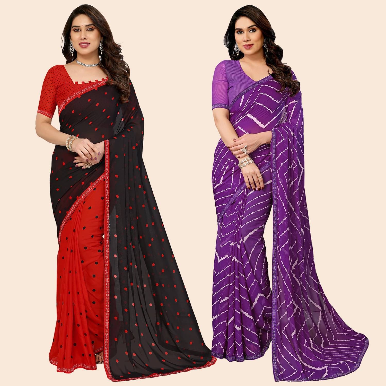 ANAND SAREES Georgette Embellished Regular Saree With Unstitched Blouse Piece ( Multicolor ) ANAND SAREES Georgette Embellished Regular Saree With Unstitched Blouse Piece ( Multicolor )