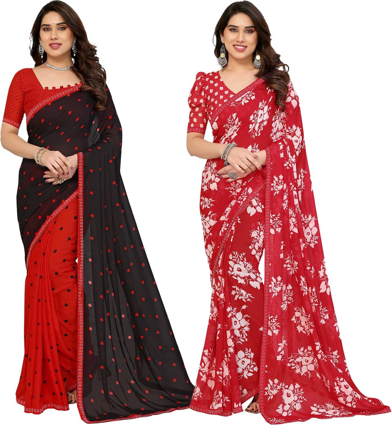 ANAND SAREES Georgette Embellished Regular Saree With Unstitched Blouse Piece ( Multicolor ) ANAND SAREES Georgette Embellished Regular Saree With Unstitched Blouse Piece ( Multicolor )