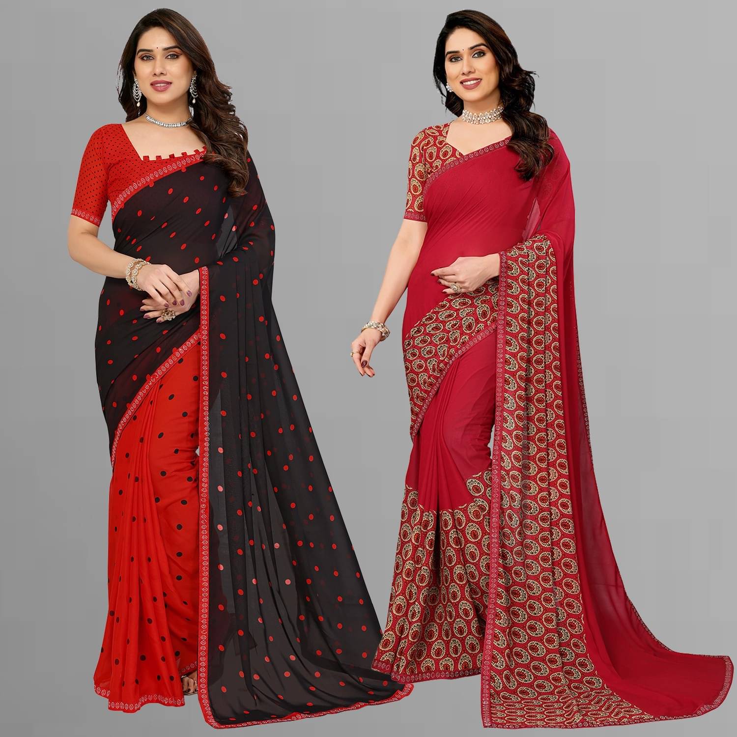ANAND SAREES Georgette Embellished Regular Saree With Unstitched Blouse Piece ( Multicolor ) ANAND SAREES Georgette Embellished Regular Saree With Unstitched Blouse Piece ( Multicolor )