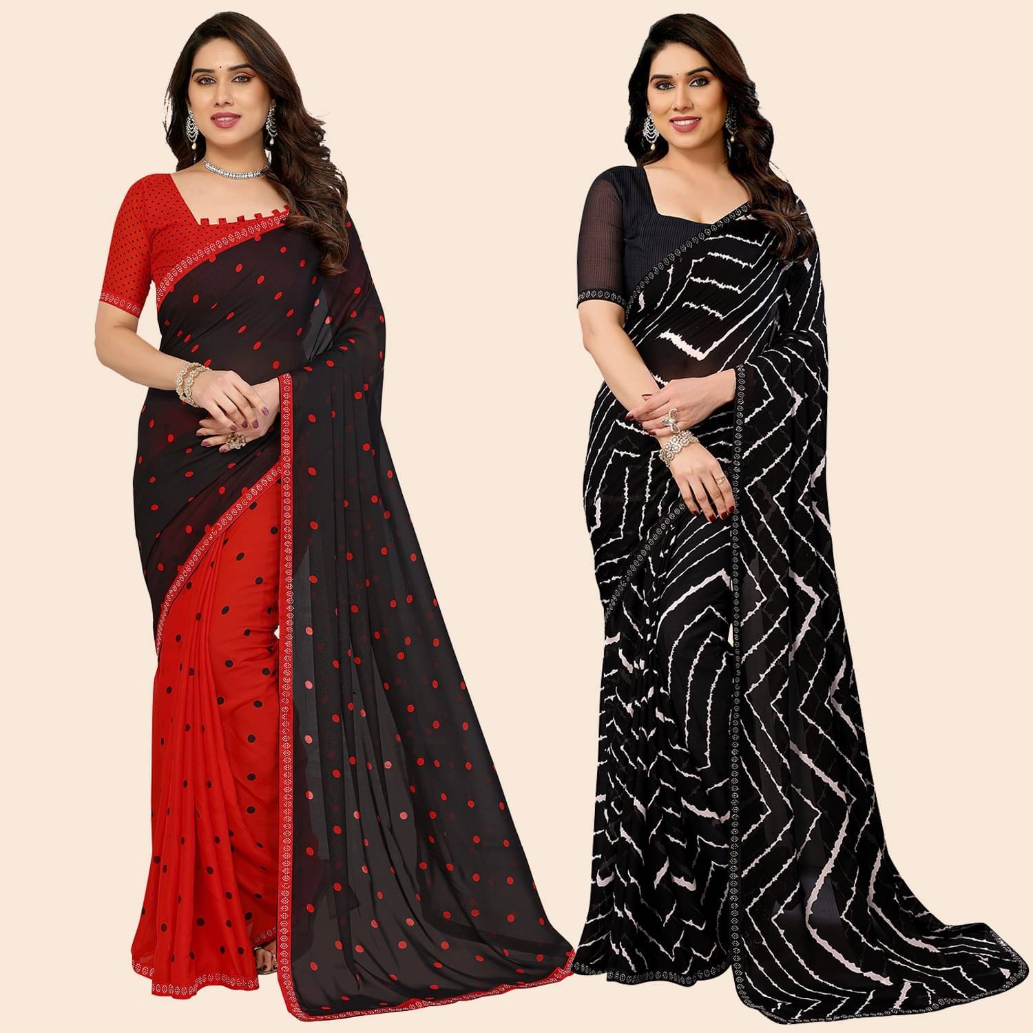 ANAND SAREES Georgette Embellished Regular Saree With Unstitched Blouse Piece ( Multicolor ) ANAND SAREES Georgette Embellished Regular Saree With Unstitched Blouse Piece ( Multicolor )