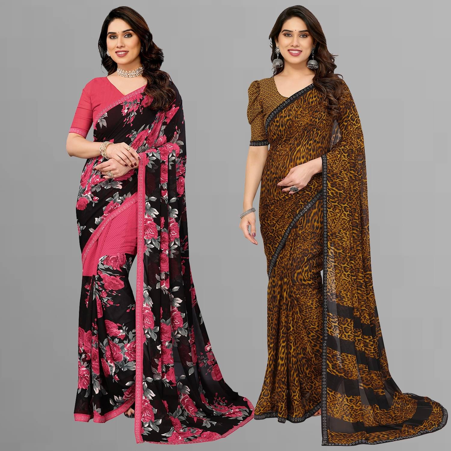 ANAND SAREES Georgette Embellished Regular Saree With Unstitched Blouse Piece ( Multicolor ) ANAND SAREES Georgette Embellished Regular Saree With Unstitched Blouse Piece ( Multicolor )