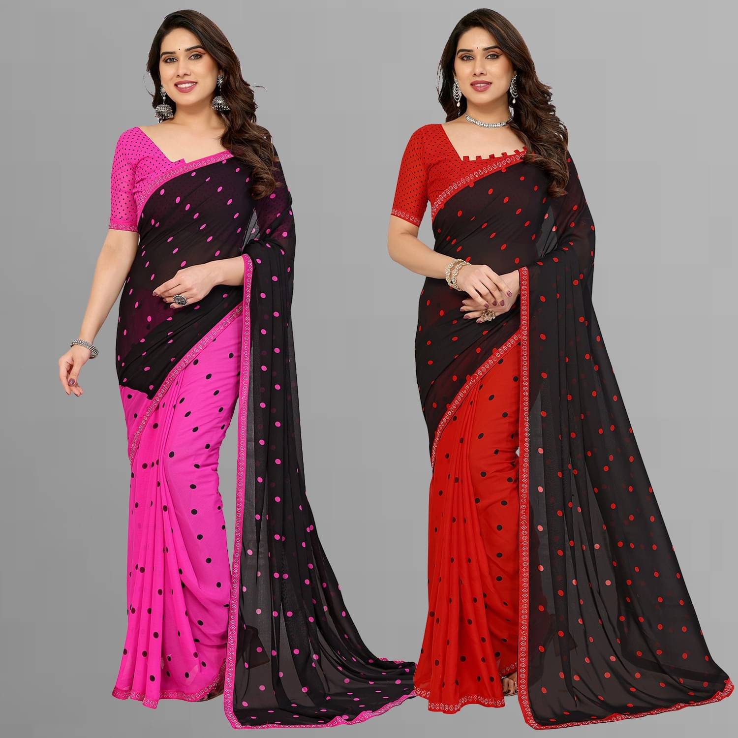     			ANAND SAREES Georgette Embellished Regular Saree With Unstitched Blouse Piece ( Multicolor )