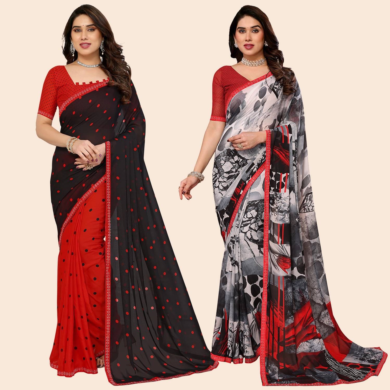 ANAND SAREES Georgette Embellished Regular Saree With Unstitched Blouse Piece ( Multicolor ) ANAND SAREES Georgette Embellished Regular Saree With Unstitched Blouse Piece ( Multicolor )