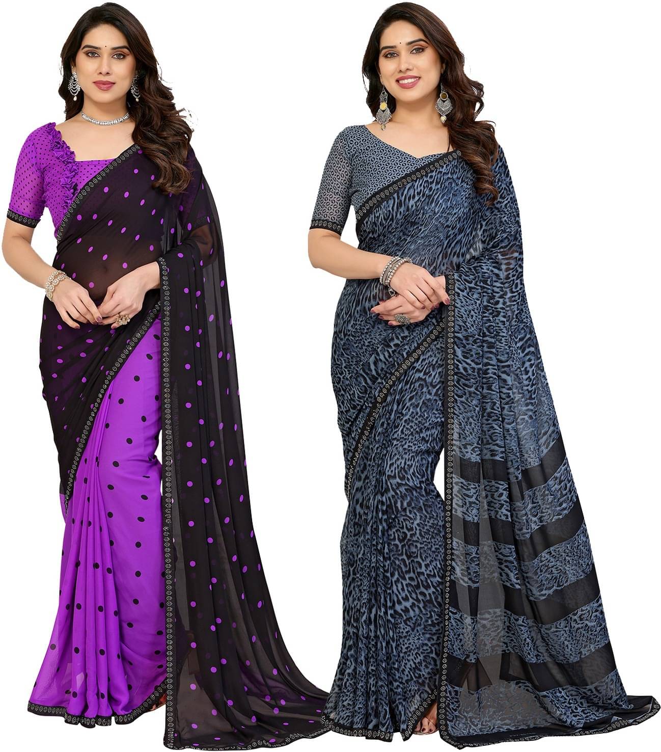 ANAND SAREES Georgette Embellished Regular Saree With Unstitched Blouse Piece ( Multicolor ) ANAND SAREES Georgette Embellished Regular Saree With Unstitched Blouse Piece ( Multicolor )