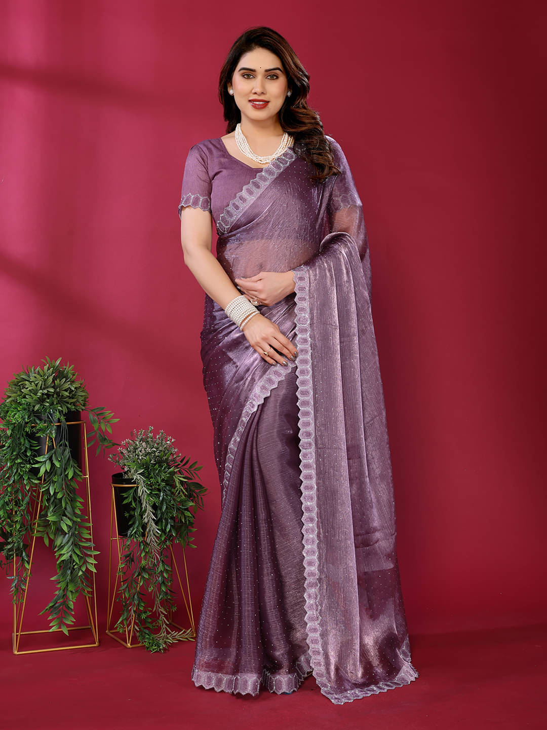 ANAND SAREES Jimmy Choo Solid Ilkal Saree With Unstitched Blouse Piece ( WINE ) ANAND SAREES Jimmy Choo Solid Ilkal Saree With Unstitched Blouse Piece ( WINE )