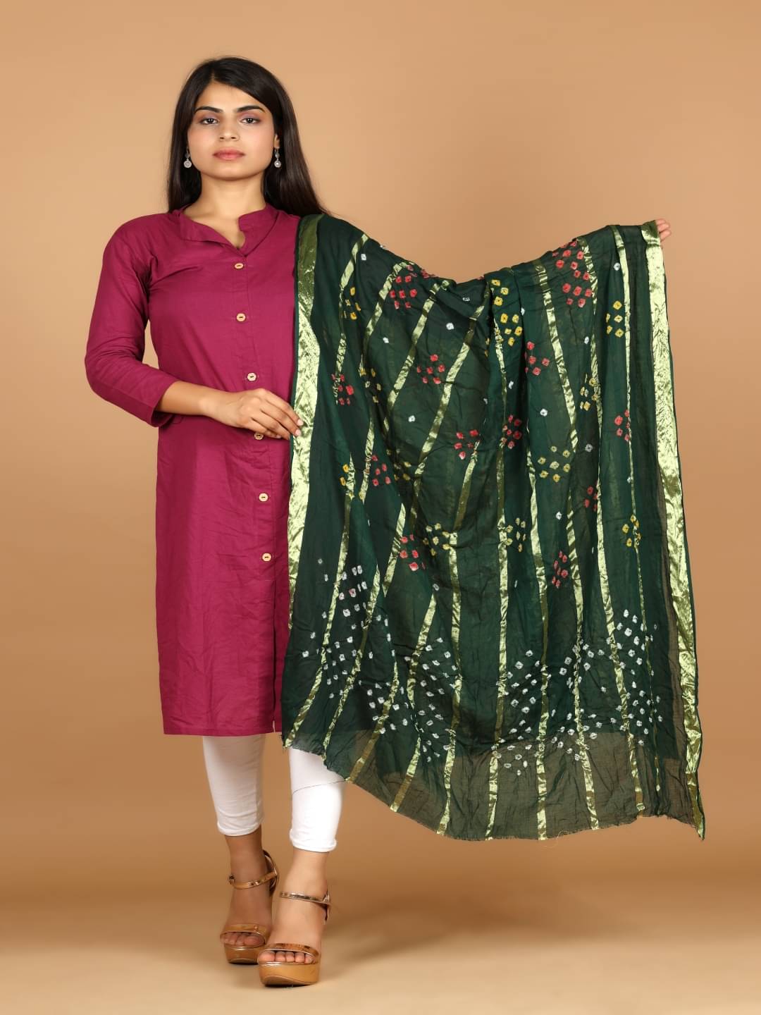 Anjaneya Creations Women Cotton Dupatta ( Green , Pack of 1 )     			Anjaneya Creations Women Cotton Dupatta ( Green , Pack of 1 )