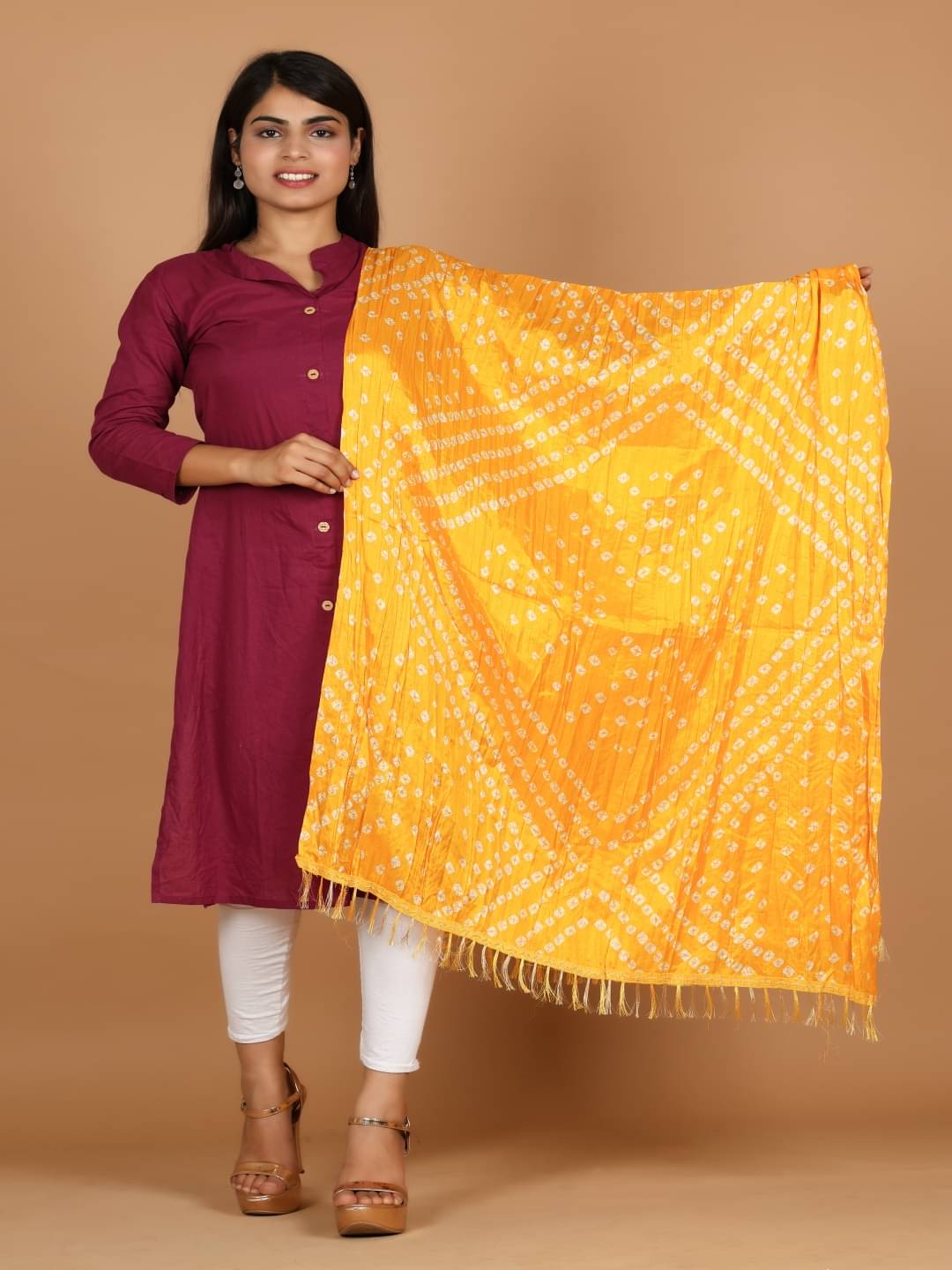 Anjaneya Creations Women Silk Dupatta ( Yellow , Pack of 1 ) Anjaneya Creations Women Silk Dupatta ( Yellow , Pack of 1 )