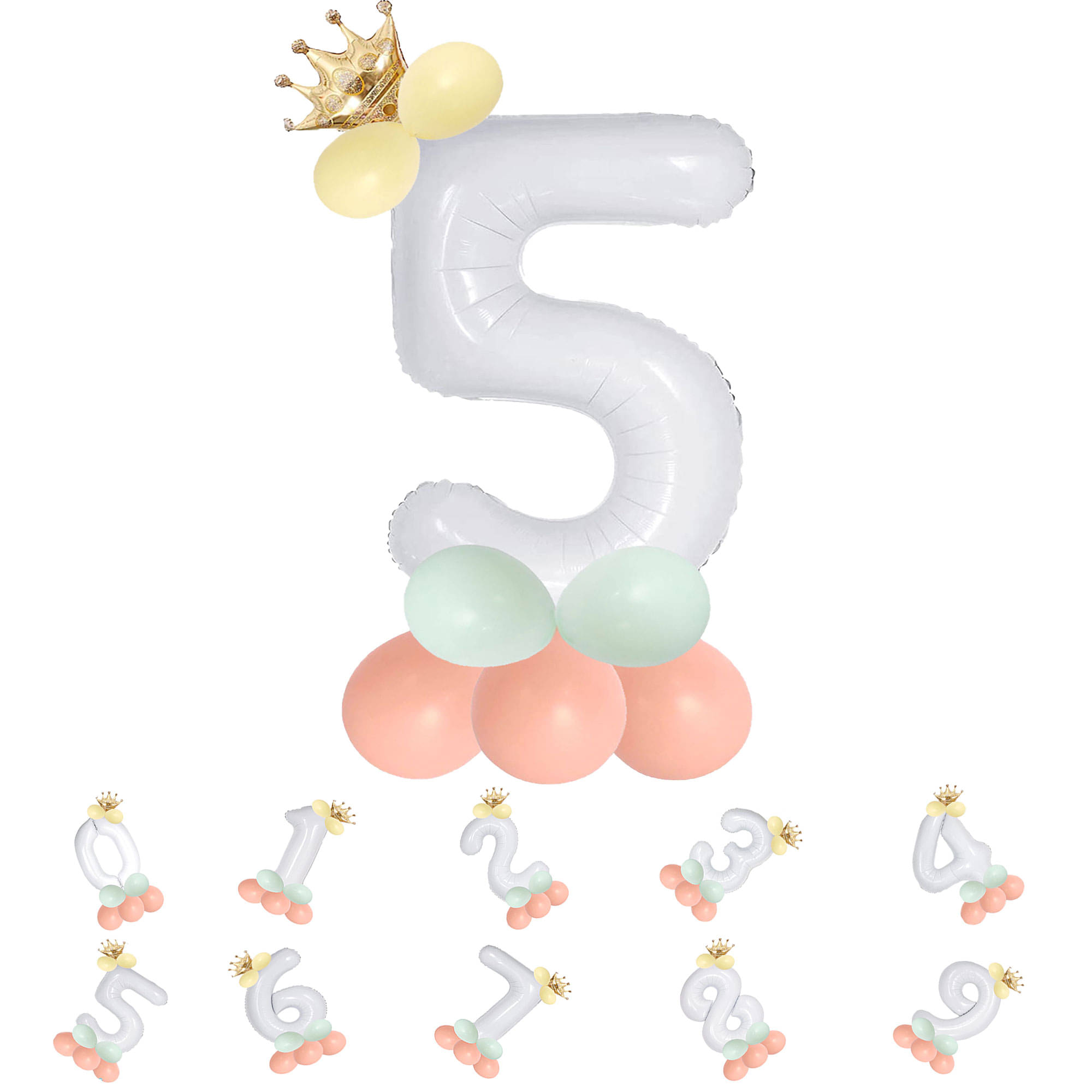     			Bubble Bells 5/Five number 32 Inch Green color Foil Number Balloon For 5th Birthday & Anniversary, baby shower Decoration Kit, For 5 Years Kids, Girl & Boy, adults, Helium Balloon, Crown Metalic Pastel Balloons for Party birthday photoshoot ( PACK OF 14 )
