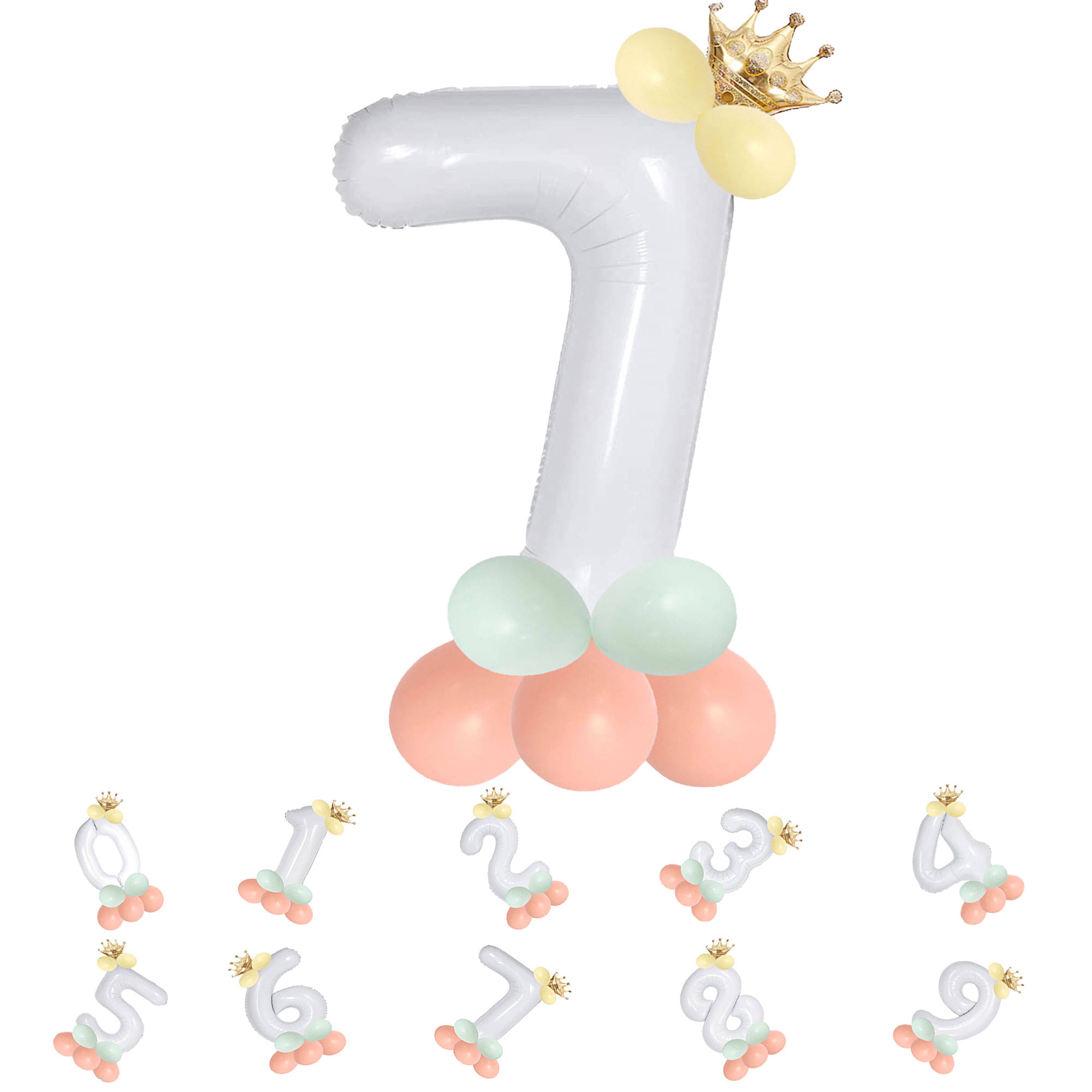     			Bubble Bells 7/Seven number 32 Inch Green color Foil Number Balloon For 7th Birthday & Anniversary, baby shower Decoration Kit, For 7 Years Kids, Girl & Boy, adults, Helium Balloon, Crown Metalic Pastel Balloons for Party birthday photoshoot ( PACK OF 14 )