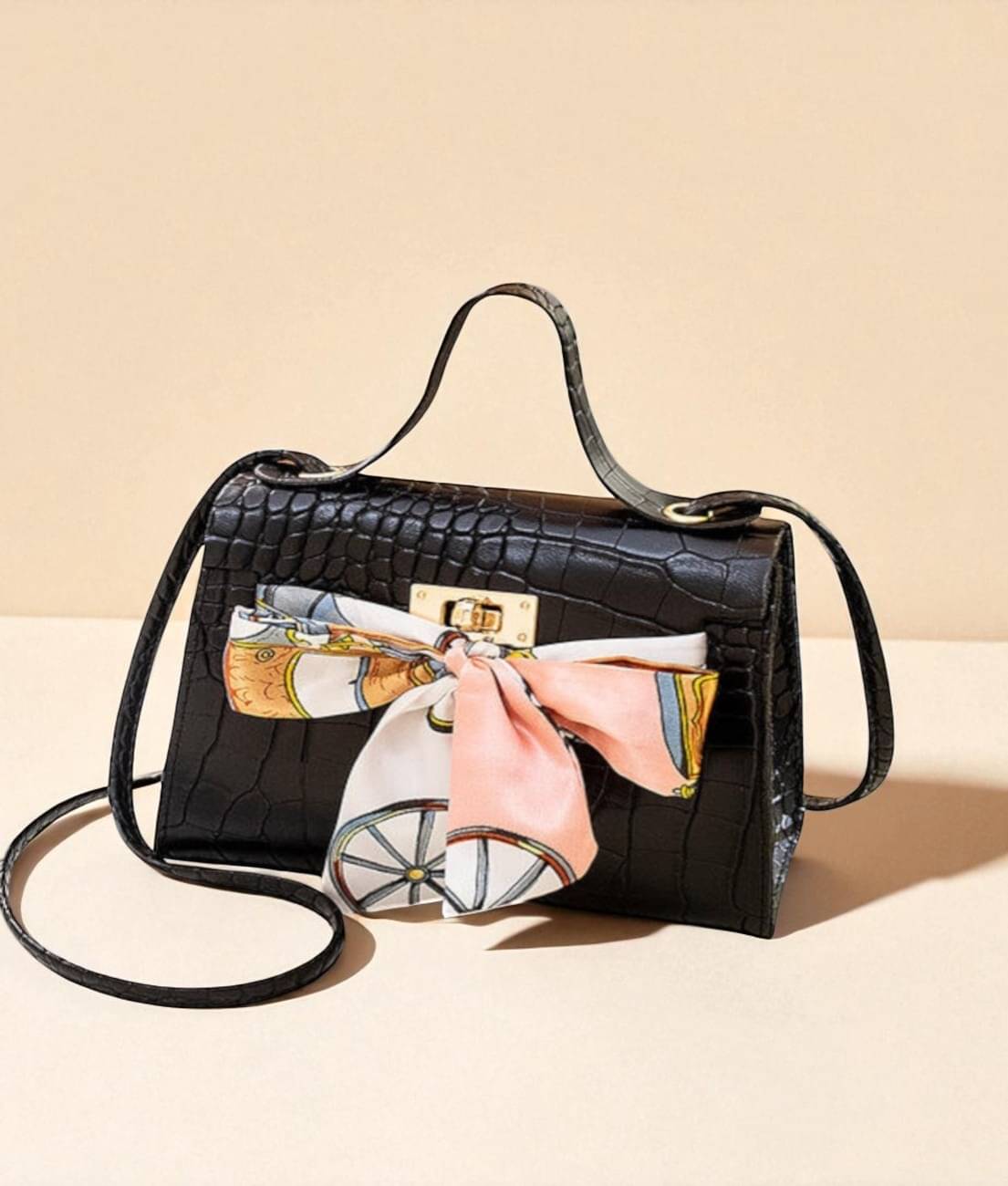     			Derifa Sling Bag PU Set of 1 ( Black )