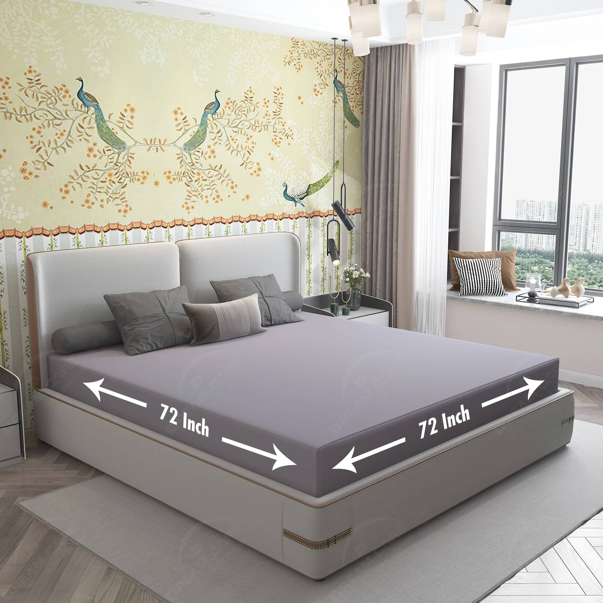     			Dream Care Grey Cotton Mattress Cover