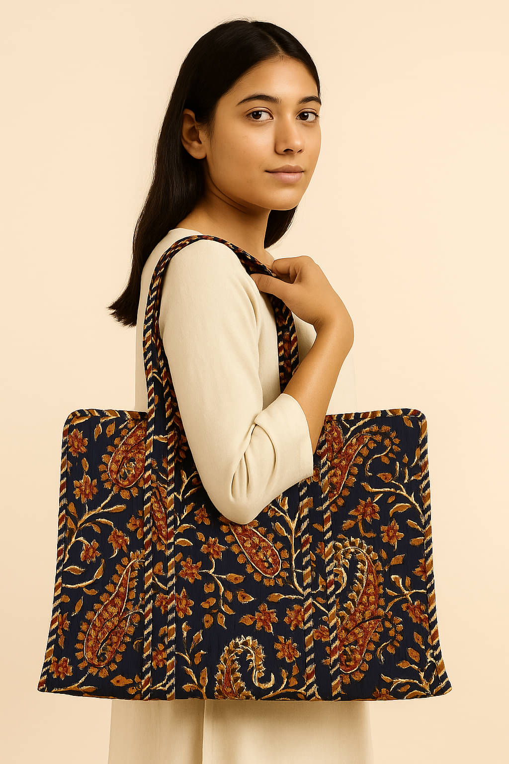     			Frionkandy Tote Bag Cotton Set of 1 ( Multicolor )