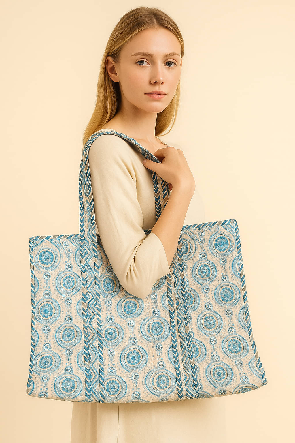     			Frionkandy Tote Bag Cotton Set of 1 ( Multicolor )