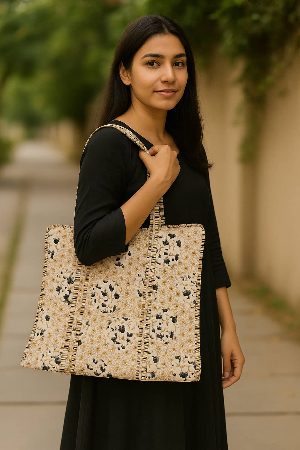 Frionkandy Tote Bag Cotton Set of 1 ( Multicolor ) - Handbags | Buy online on ZillyBuy