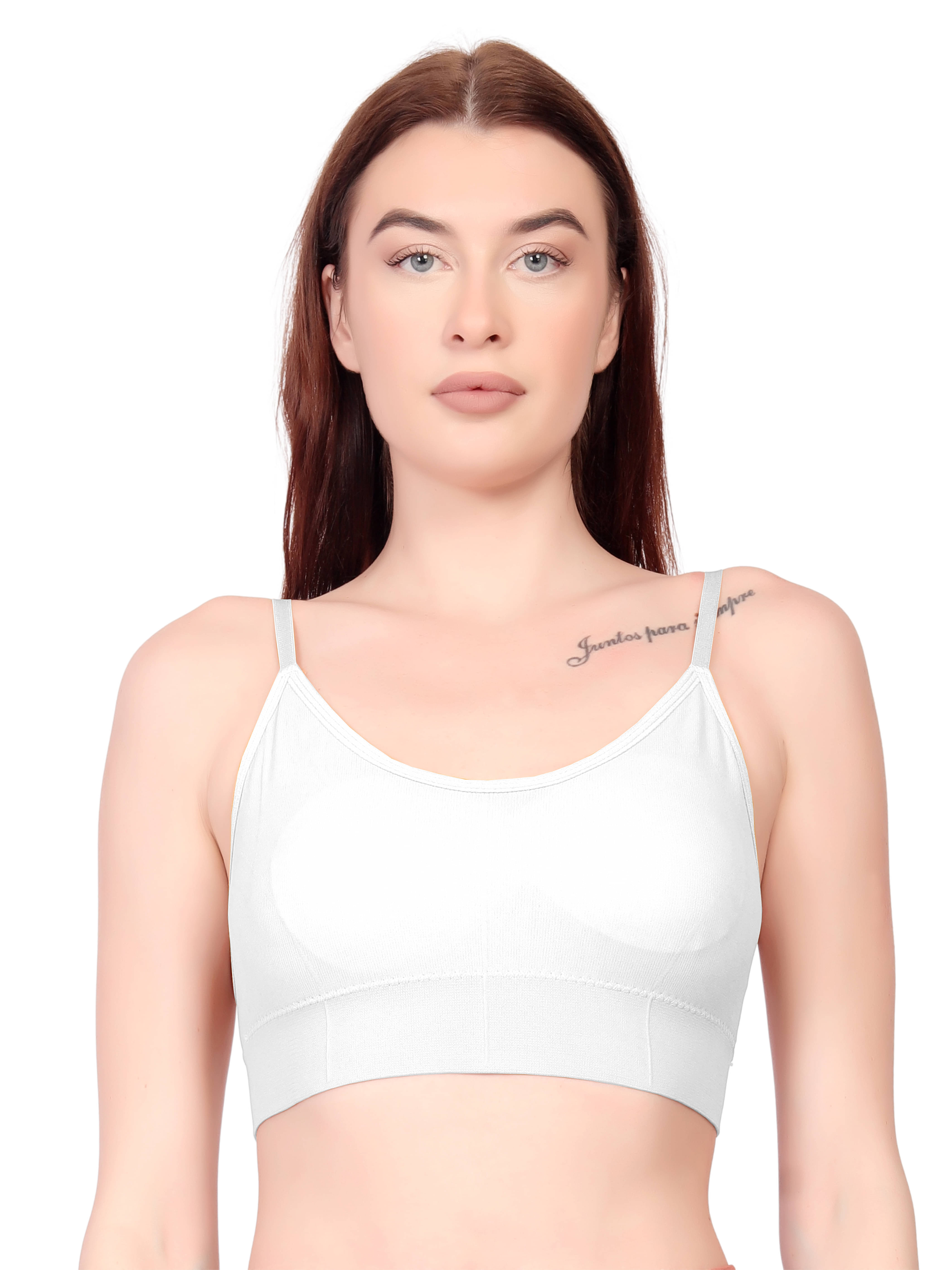 Gopalvilla Pack of 1 Cotton Blend Removable Padding Cami bra For Women ( White ) Gopalvilla Pack of 1 Cotton Blend Removable Padding Cami bra For Women ( White )