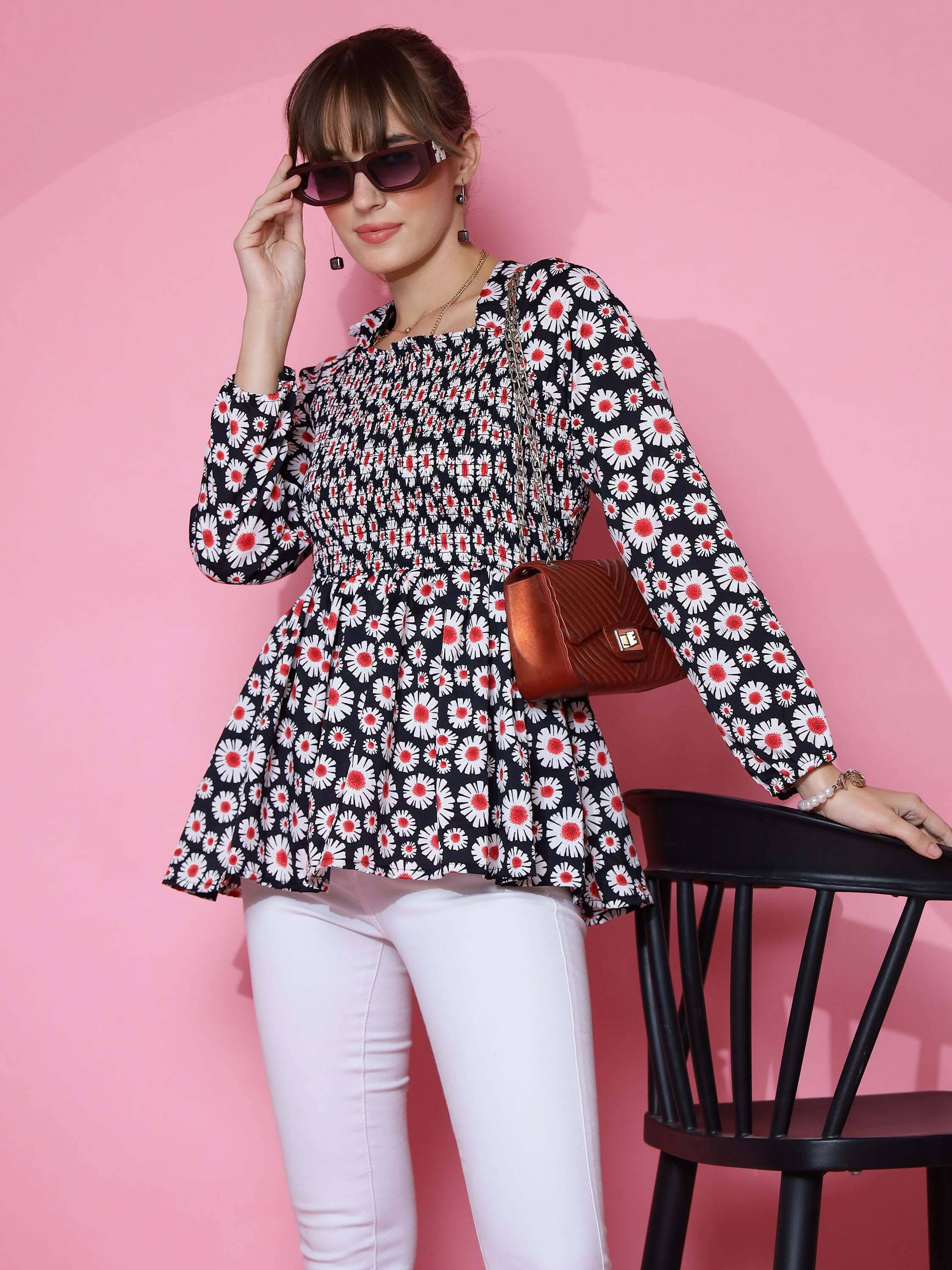     			Honky Tonky Women's Crepe Regular Top ( Black )