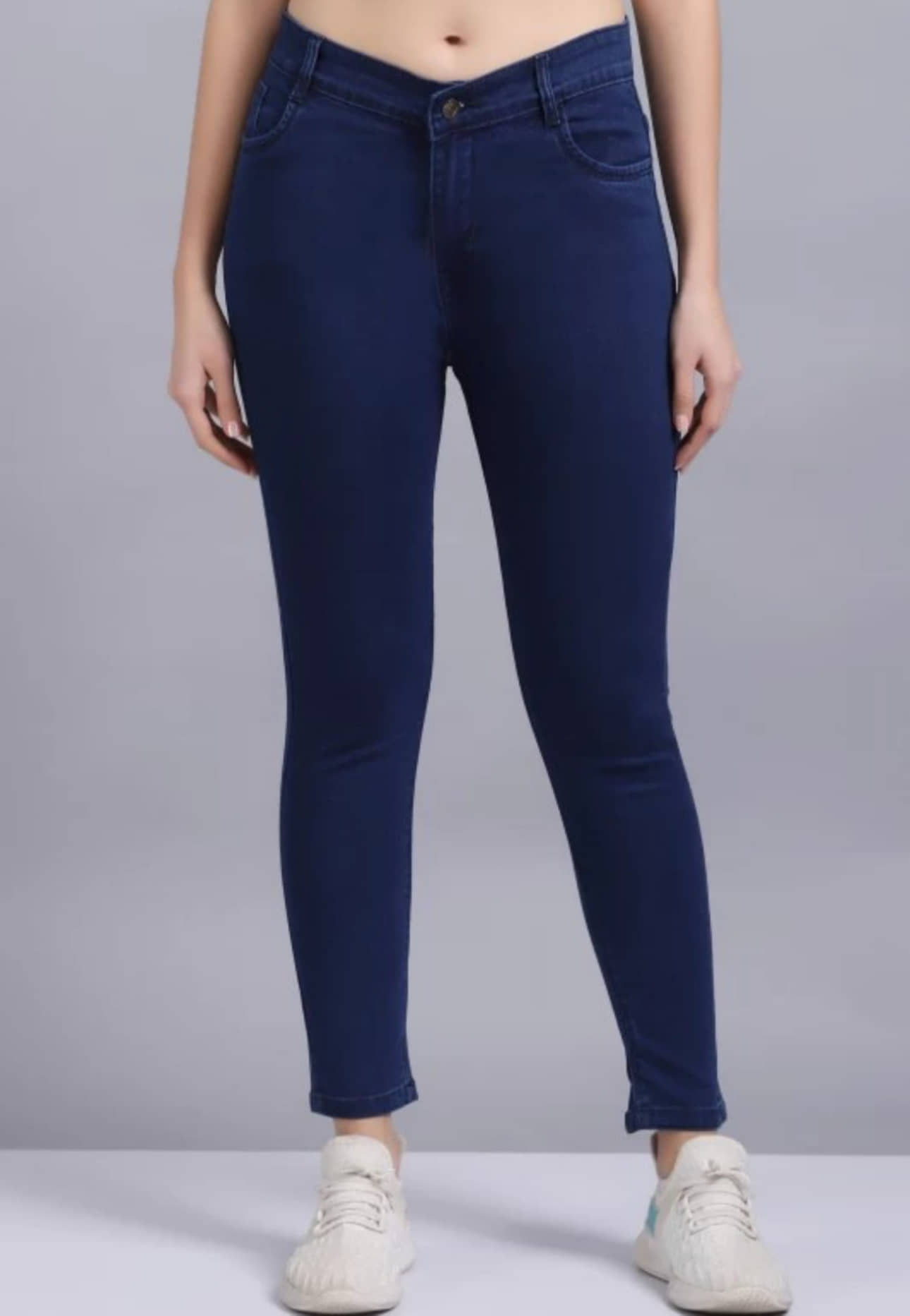 ICONIC ME Women's Slim Fit High-Rise Jeans ( Dark Blue ) - Jeans | Buy online on ZillyBuy