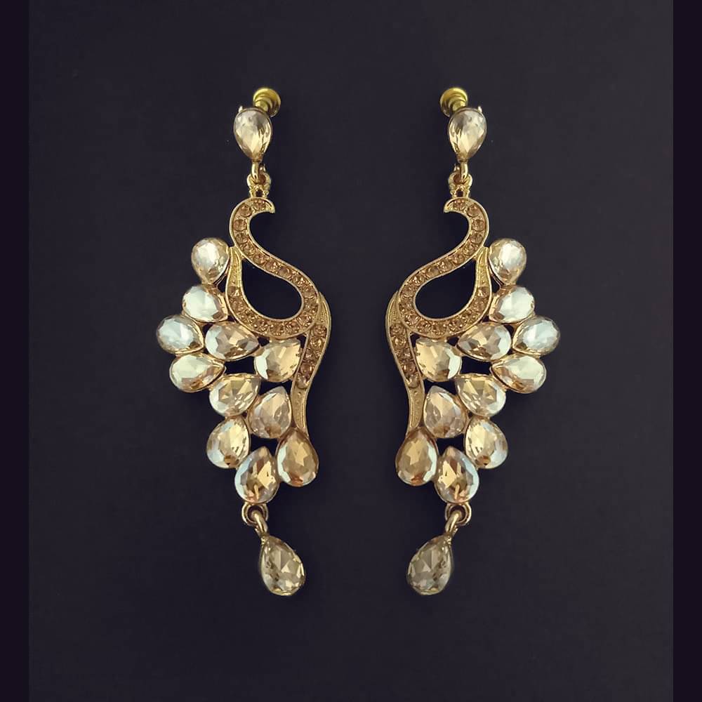     			JewelMaze Brown Danglers Earrings ( Pack of 1 )