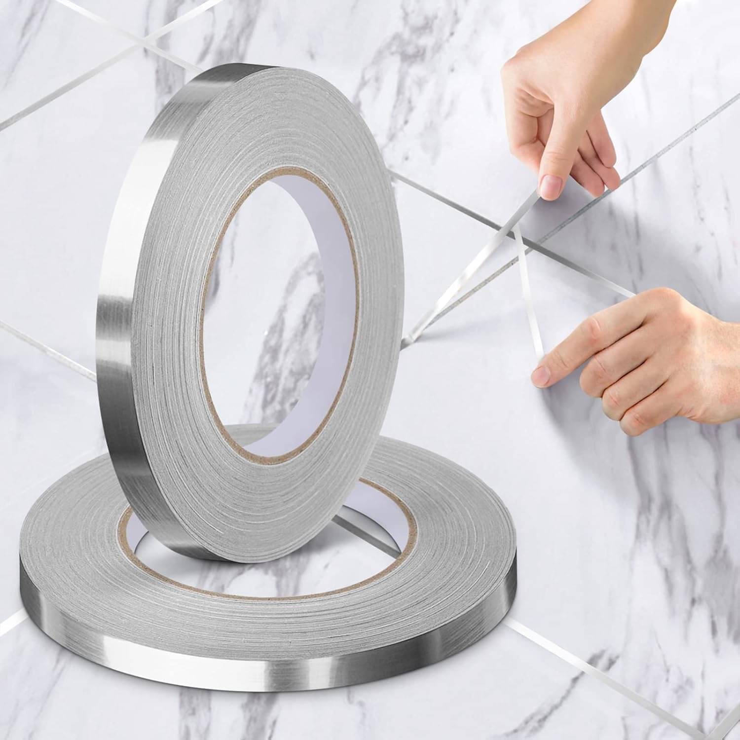     			K SHOP 50 Meters Waterproof Gap Sealing SILVER Decoration Tape For Home Floor Tiles, Wall Decor, Waterproof Tiles