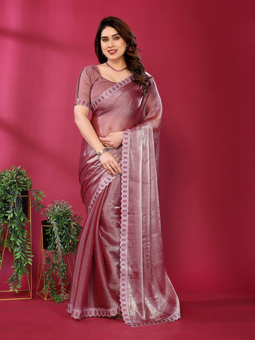 Kashvi Sarees Jimmy Choo Solid Ilkal Saree With Unstitched Blouse Piece ( BROWN ) Kashvi Sarees Jimmy Choo Solid Ilkal Saree With Unstitched Blouse Piece ( BROWN )