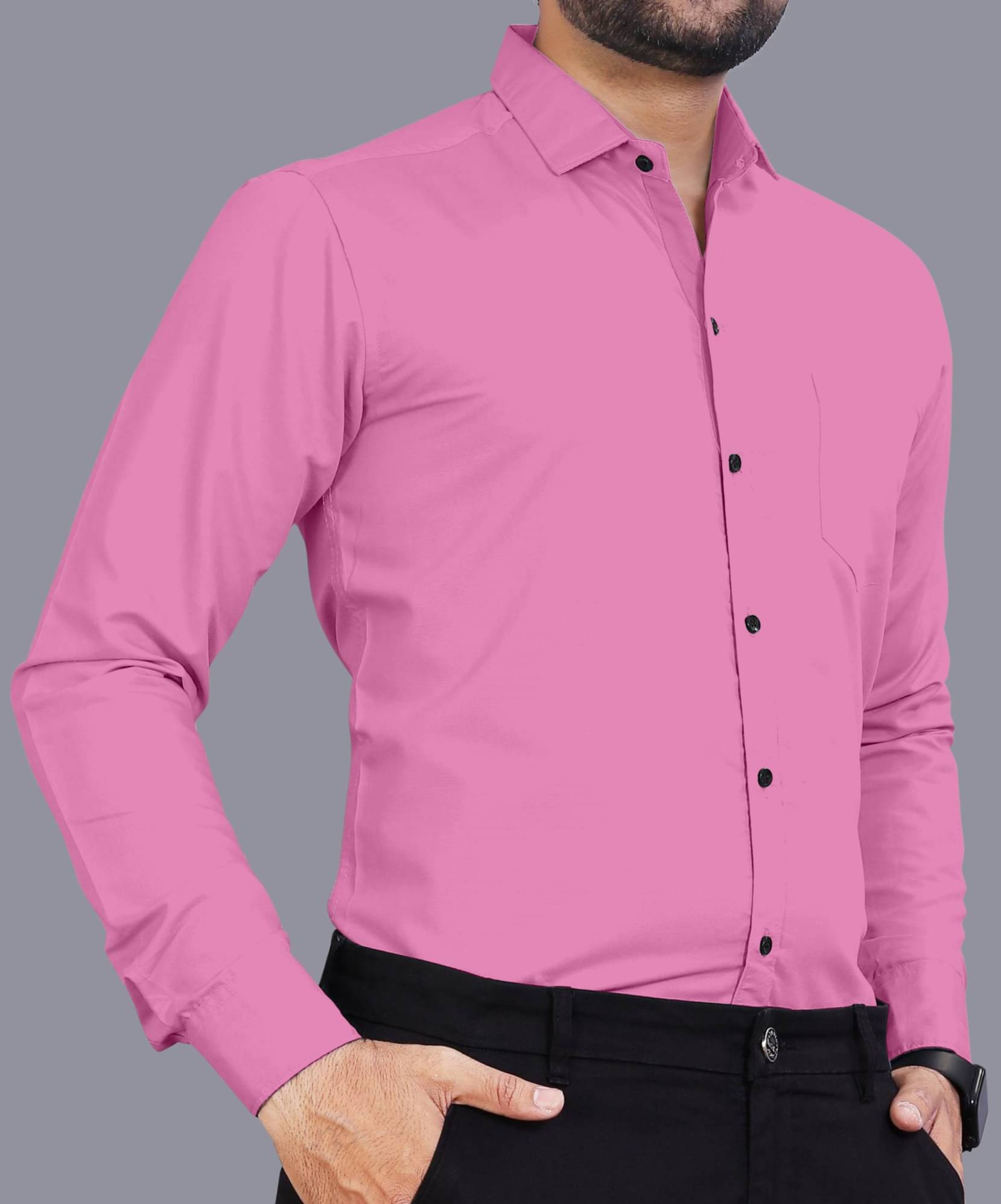 LAXBON 100% Cotton Regular Fit Solids Full Sleeves Men's Casual Shirt - Pink ( Pack of 1 ) LAXBON 100% Cotton Regular Fit Solids Full Sleeves Men's Casual Shirt - Pink ( Pack of 1 )