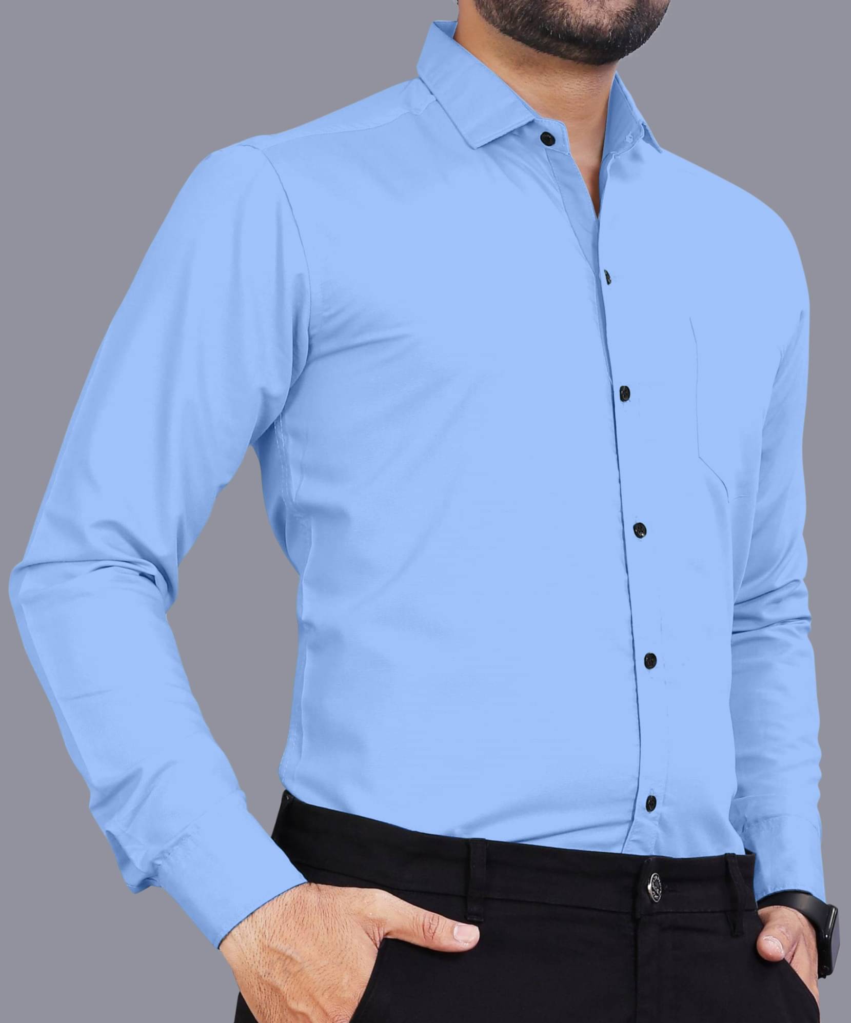 LAXBON 100% Cotton Regular Fit Solids Full Sleeves Men's Casual Shirt - Aqua Blue ( Pack of 1 )     			LAXBON 100% Cotton Regular Fit Solids Full Sleeves Men's Casual Shirt - Aqua Blue ( Pack of 1 )