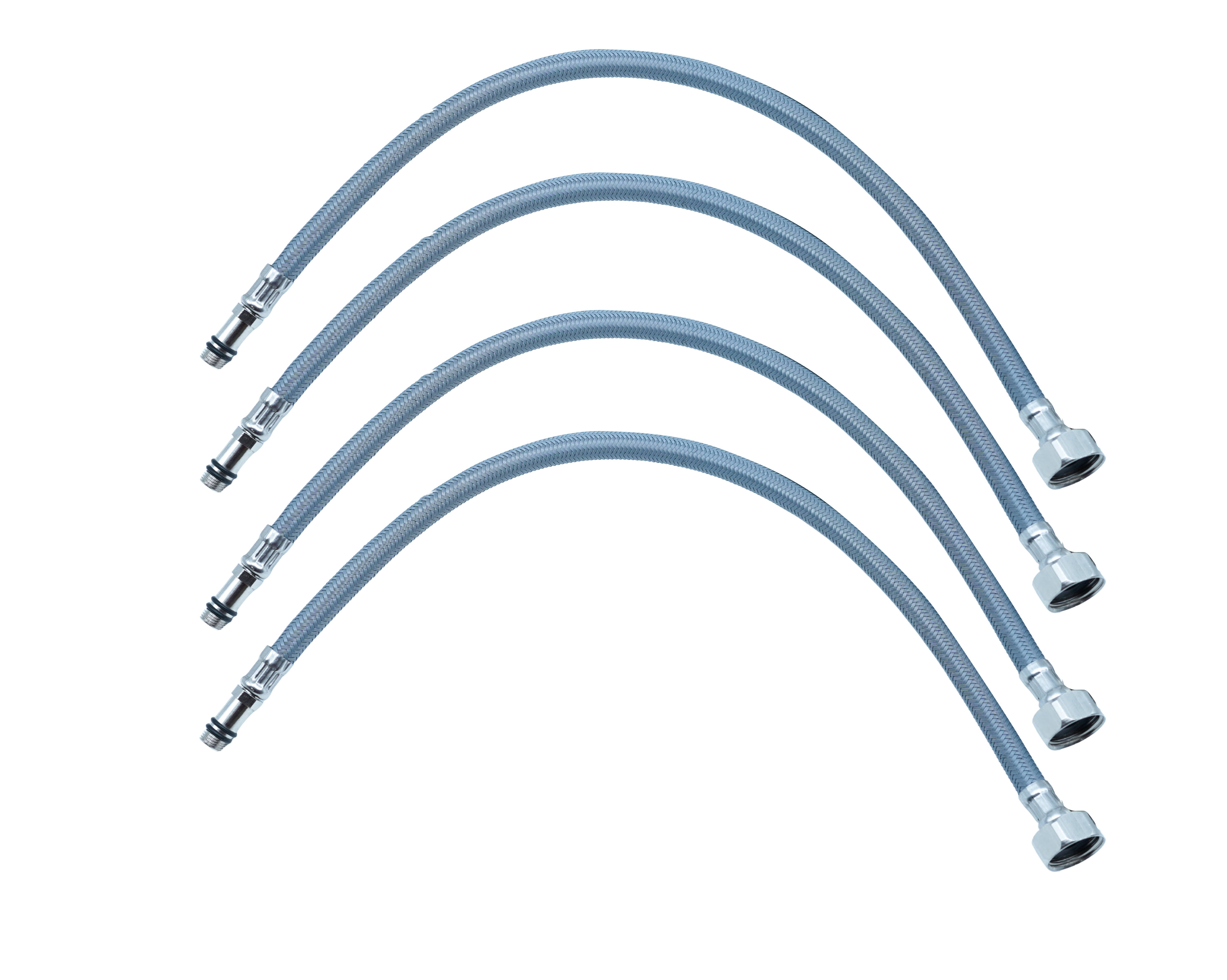     			LUVBATH Fitting Heavy-Duty Polymide Basin mixer Connection Pipe | Grey | M10/1 x 1/2 Inch Durable Replacement Mixer Hose for Bathroom Fittings & Kitchen Taps | Leakproof & Flexible | 30 Inch Set of 4