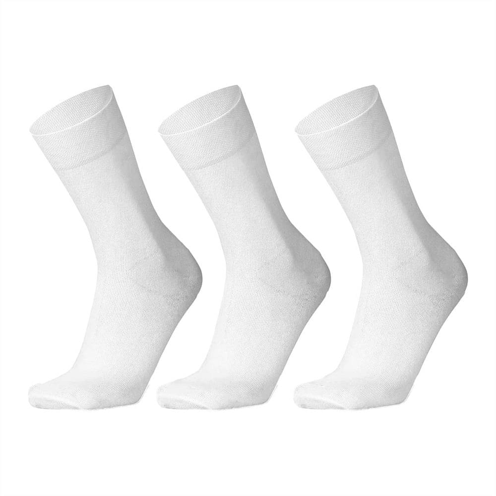 MARKLAND Pack of 3 Men's Cotton Mid Length Socks ( White ) MARKLAND Pack of 3 Men's Cotton Mid Length Socks ( White )