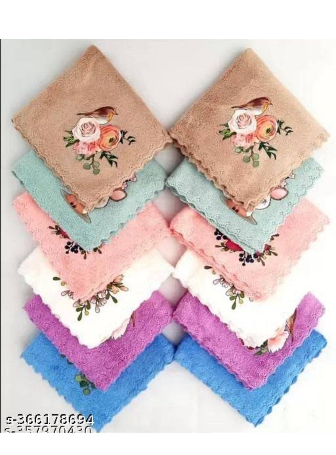     			MITSURU WOMEN FLOWER PRINT MICROFIBRE HANKIES PACK OF 10