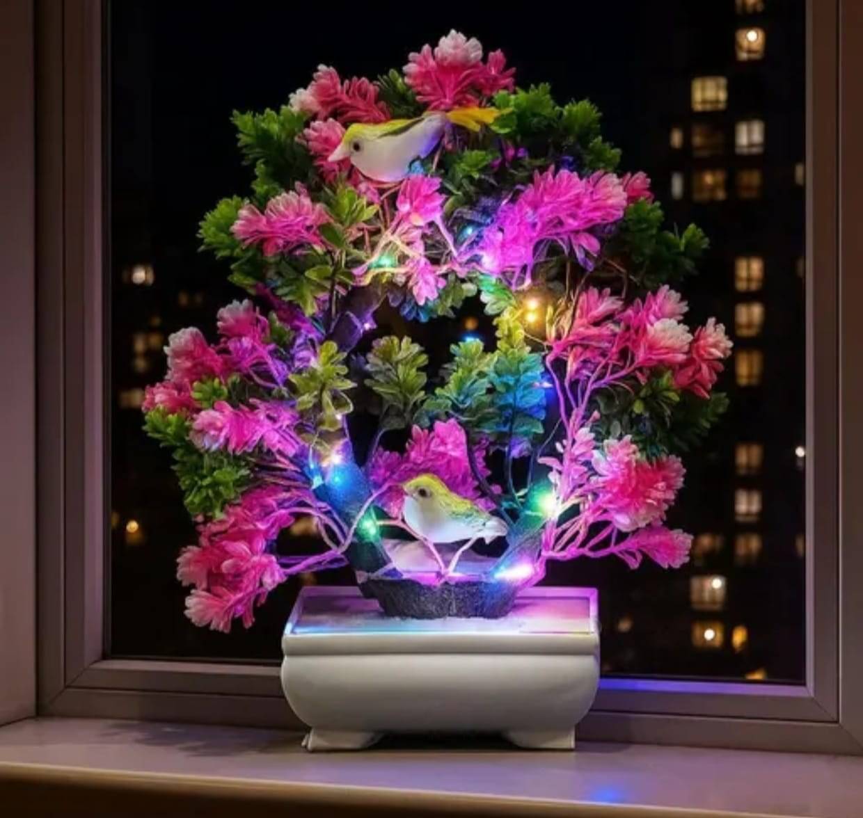     			MODO Artificial Tree with Light & Sparrow - 'Living Room' Dining Table Decor |Home,Office Party Decor |Speacial Ocassion Indoor Decor | Festival Theme Decorative Gift for Couple & DIWALI