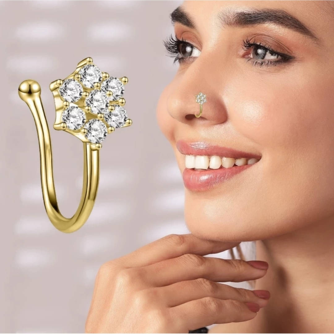Nayabbazaar Diamond Gold-plated Plated Alloy Nose Ring () Nayabbazaar Diamond Gold-plated Plated Alloy Nose Ring ()