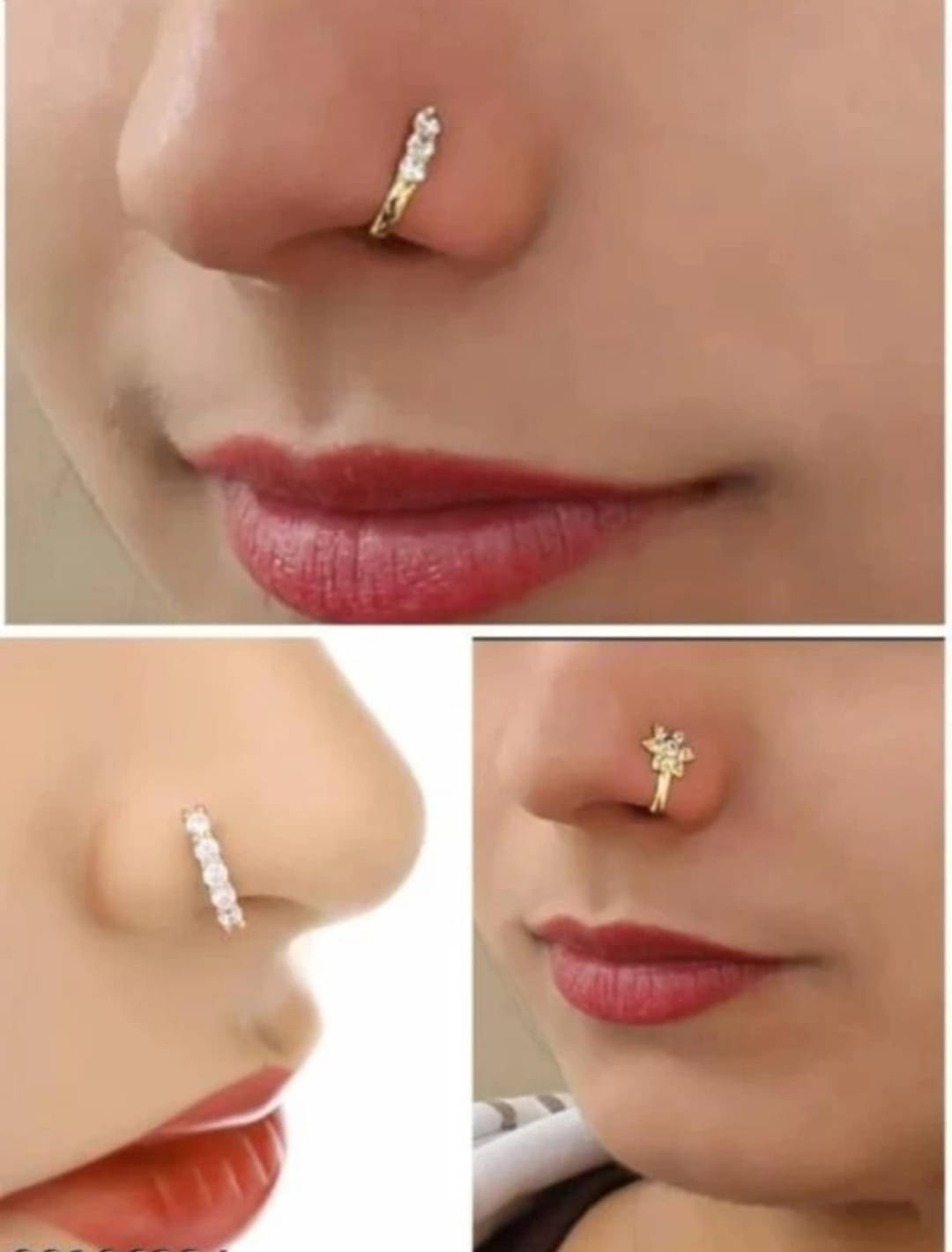     			RENU CREATION Gold-plated Plated Brass Nose Ring ()