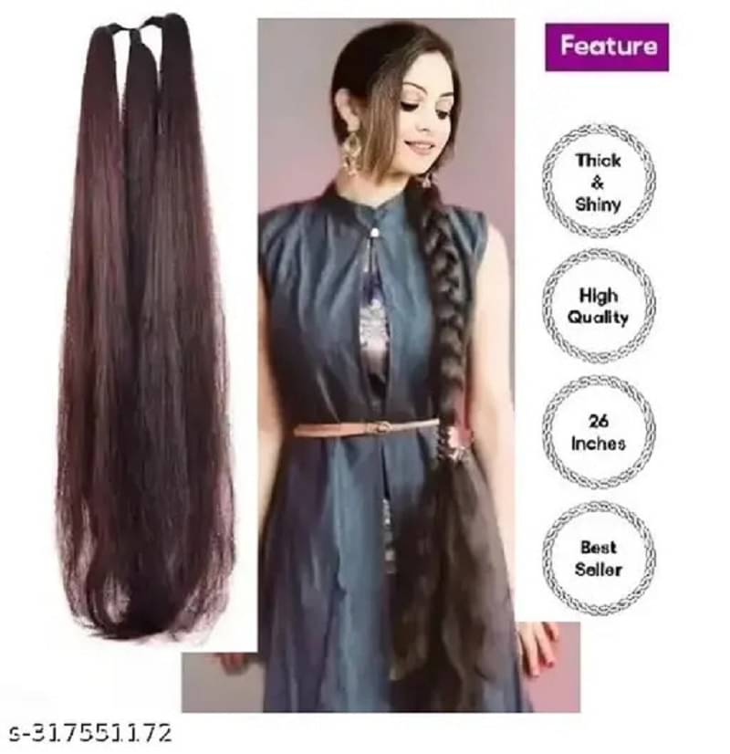    			Renu Creation Black Hair Extension ( Pack of 1 )