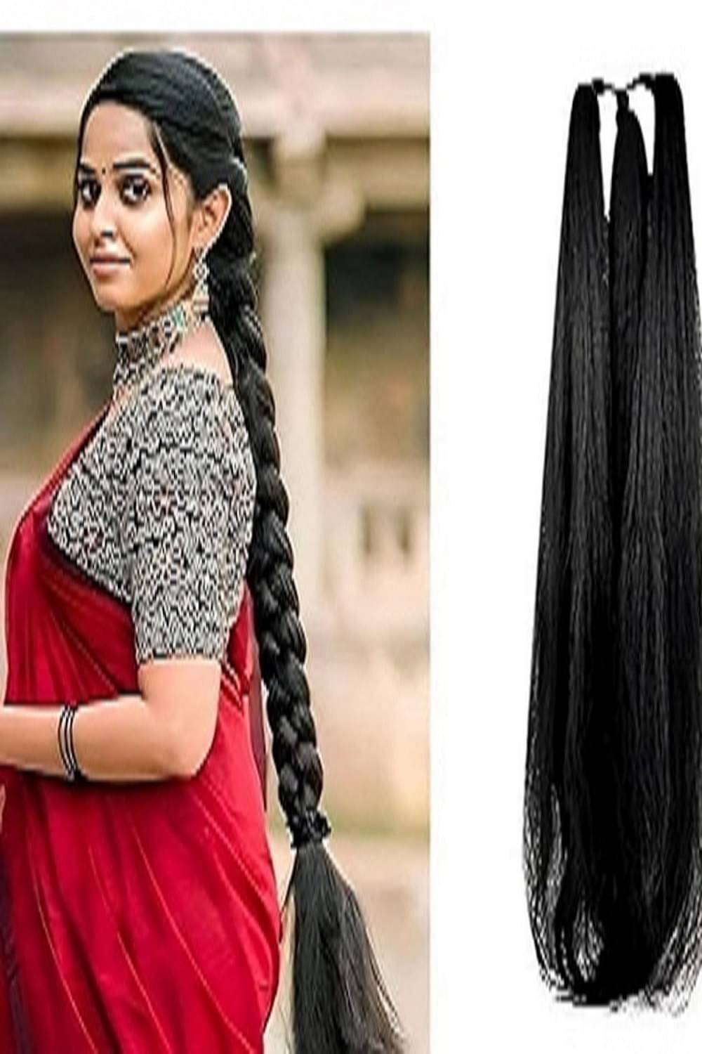     			Renu Creation Black Hair Extension ( Pack of 1 )