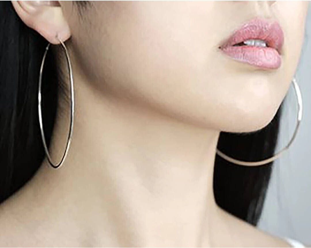     			Renu Creation Golden Hoops Earrings ( Pack of 1 )