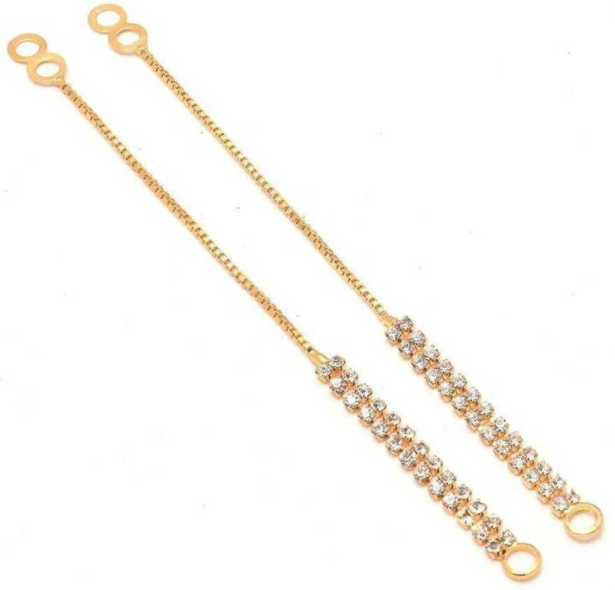     			Renu Creation Golden Hoops Earrings ( Pack of 1 )