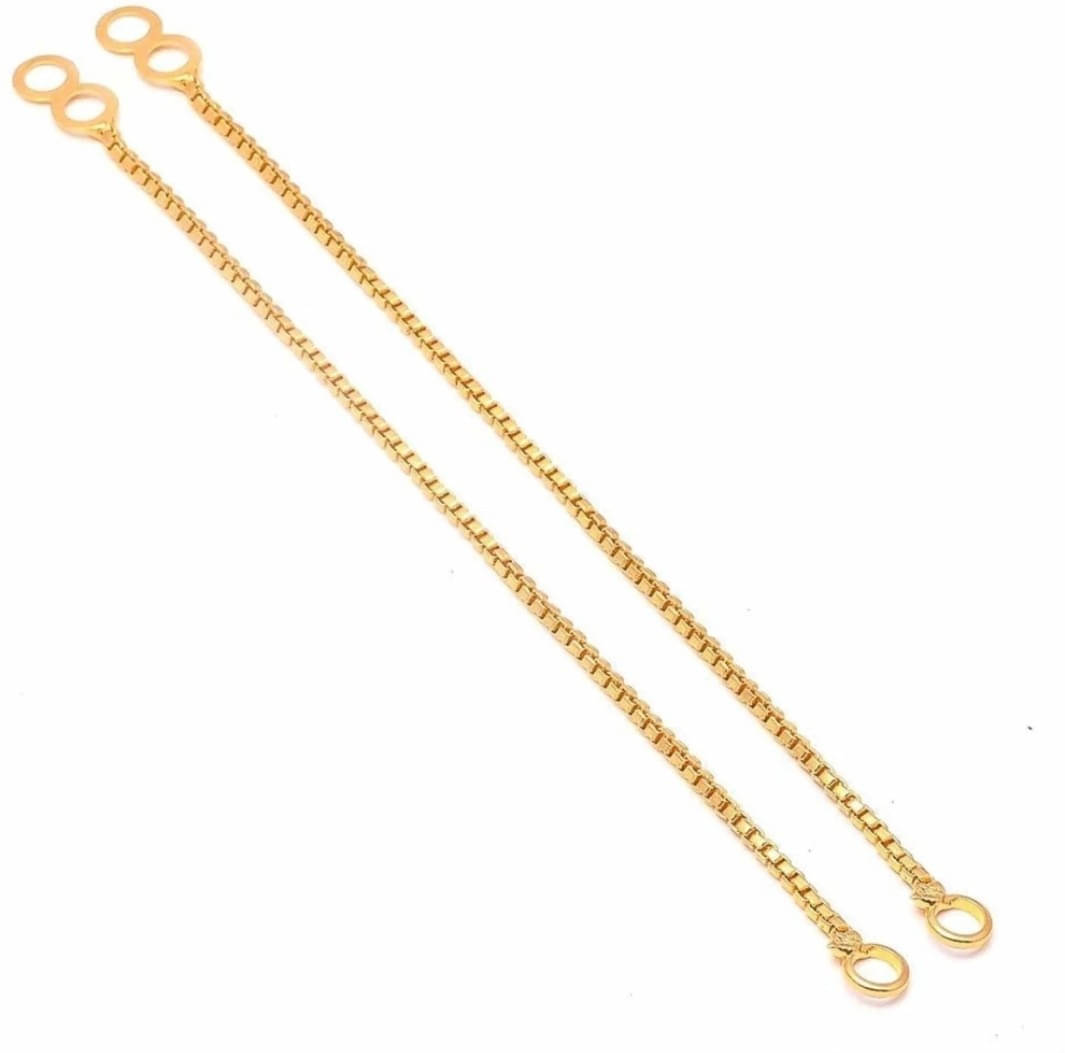     			Renu Creation Golden Hoops Earrings ( Pack of 1 )