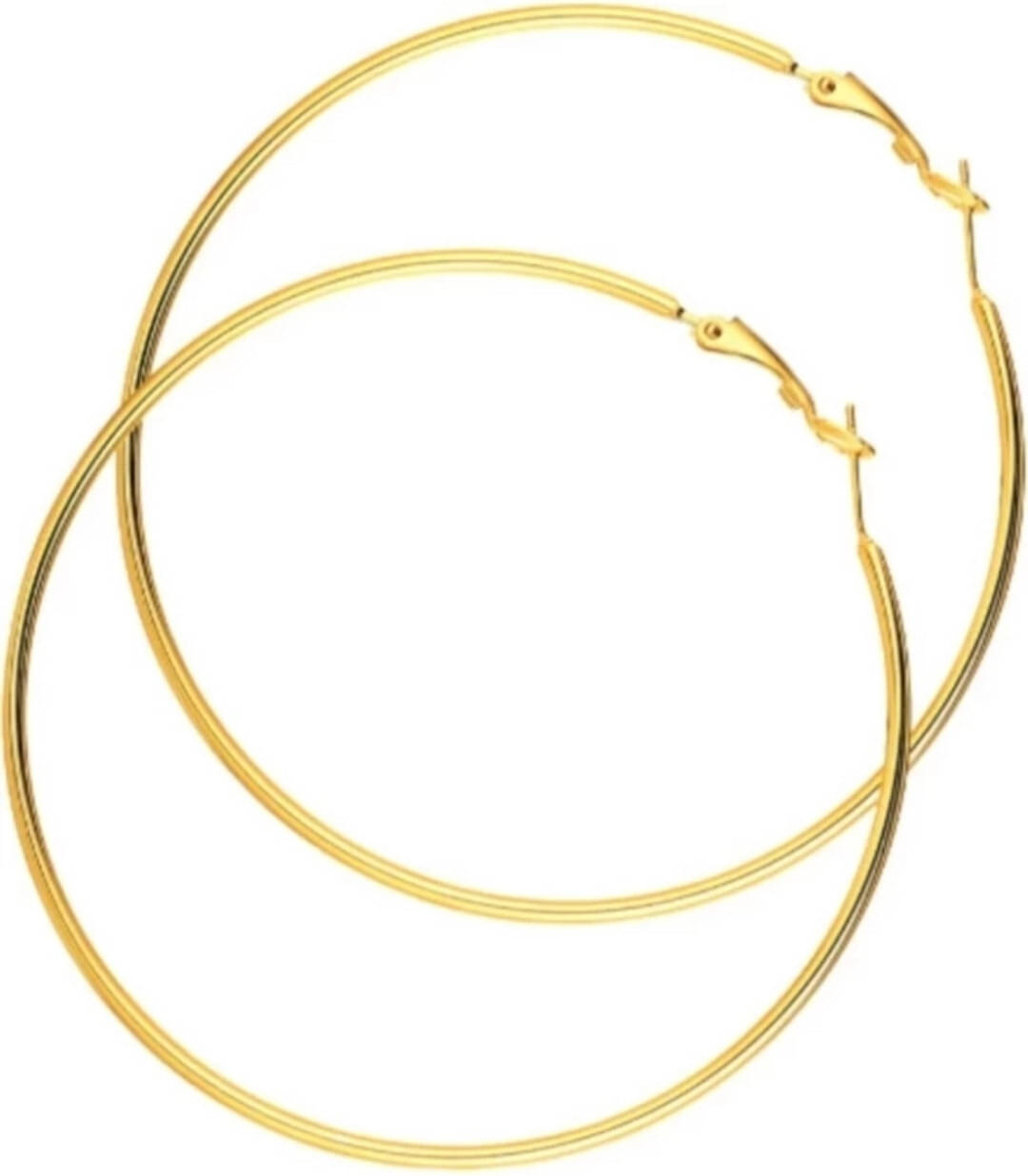     			Renu Creation Golden Hoops Earrings ( Pack of 1 )