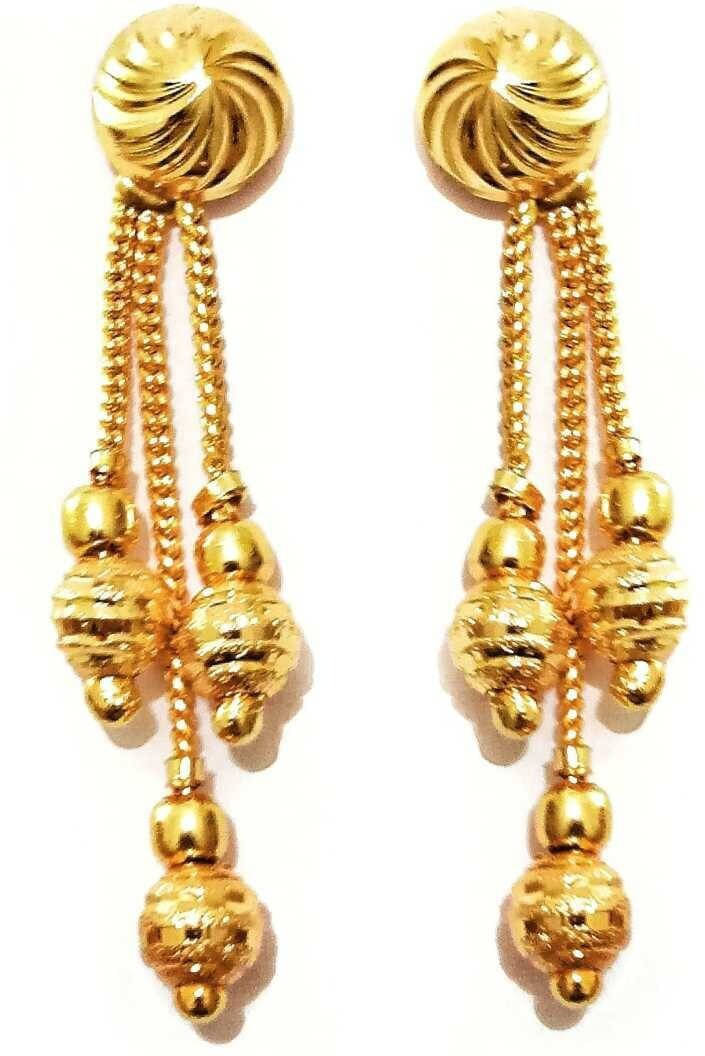     			Renu Creation Golden Hoops Earrings ( Pack of 1 )